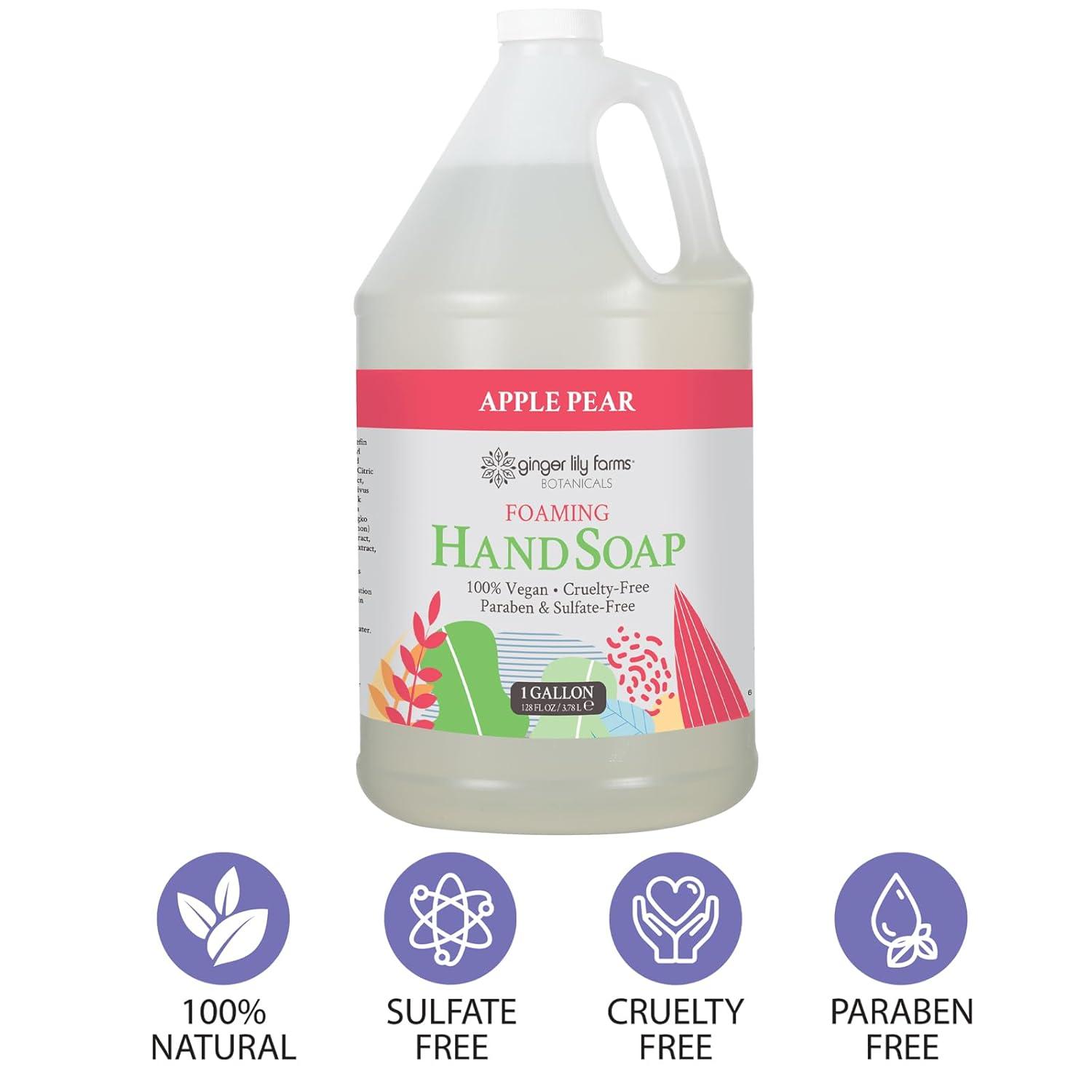 image:imageGinger Lily Farms Botanicals AllPurpose Foaming Hand Soap Refill 100 Vegan amp CrueltyFree Vanilla Sugar Bliss Scent 1 Gallon 128 fl ozApple Pear