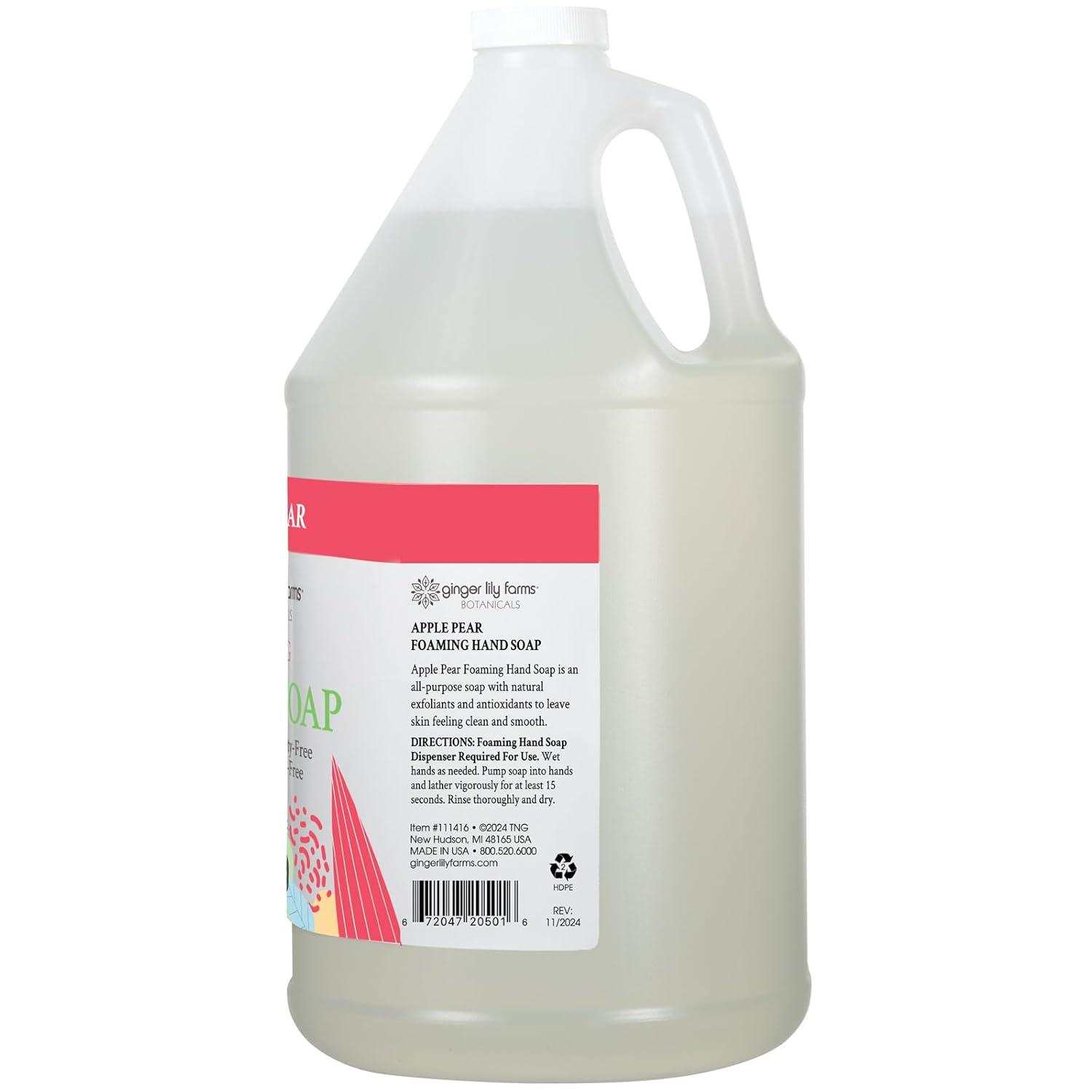 image:imageGinger Lily Farms Botanicals AllPurpose Foaming Hand Soap Refill 100 Vegan amp CrueltyFree Vanilla Sugar Bliss Scent 1 Gallon 128 fl ozApple Pear