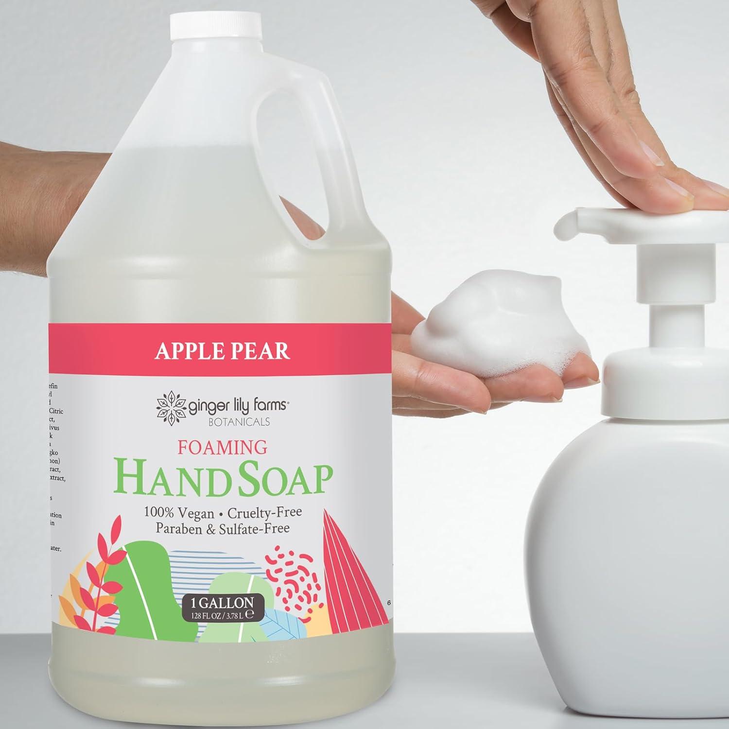 image:imageGinger Lily Farms Botanicals AllPurpose Foaming Hand Soap Refill 100 Vegan amp CrueltyFree Vanilla Sugar Bliss Scent 1 Gallon 128 fl ozApple Pear