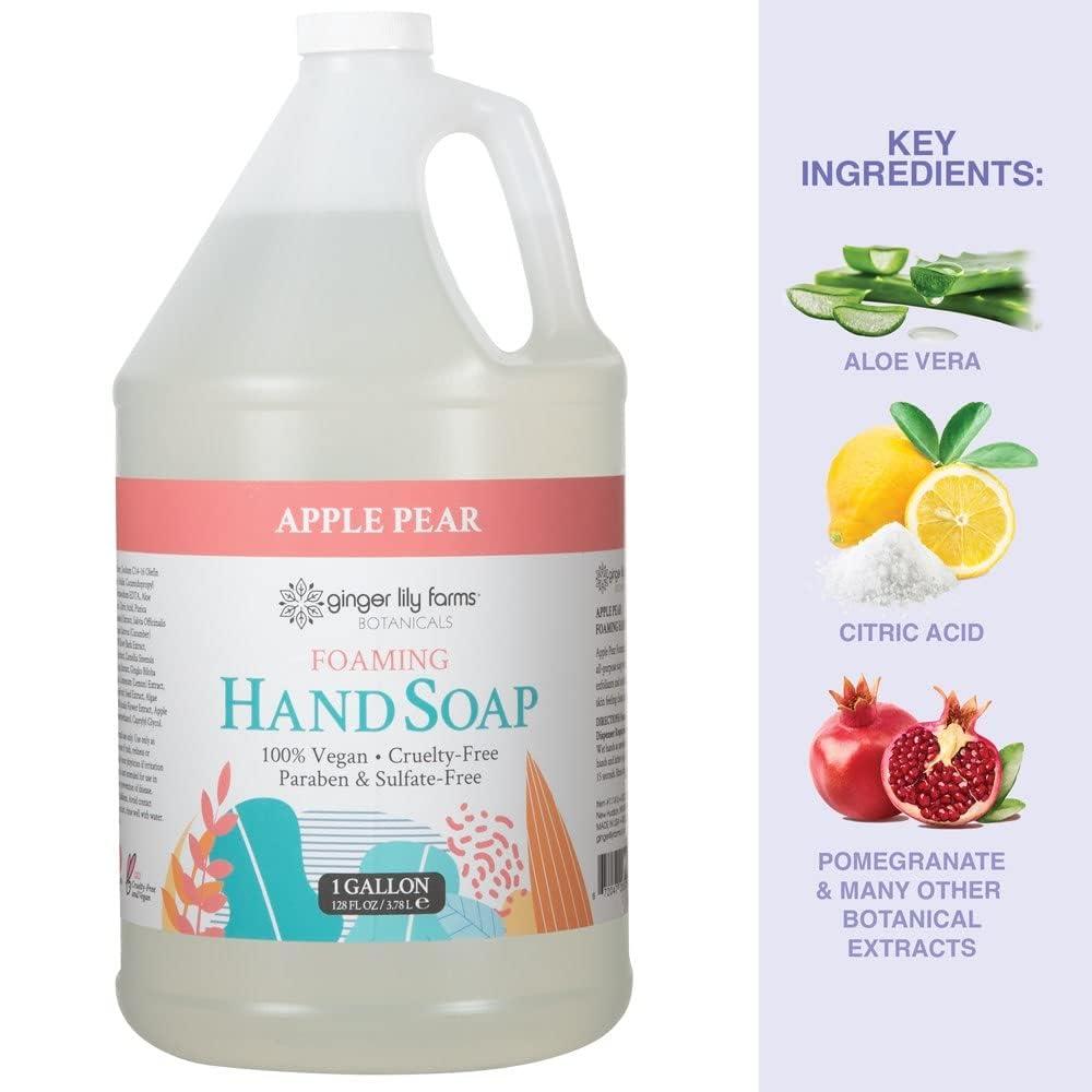 image:imageGinger Lily Farms Botanicals AllPurpose Foaming Hand Soap Refill 100 Vegan amp CrueltyFree Vanilla Sugar Bliss Scent 1 Gallon 128 fl ozApple Pear