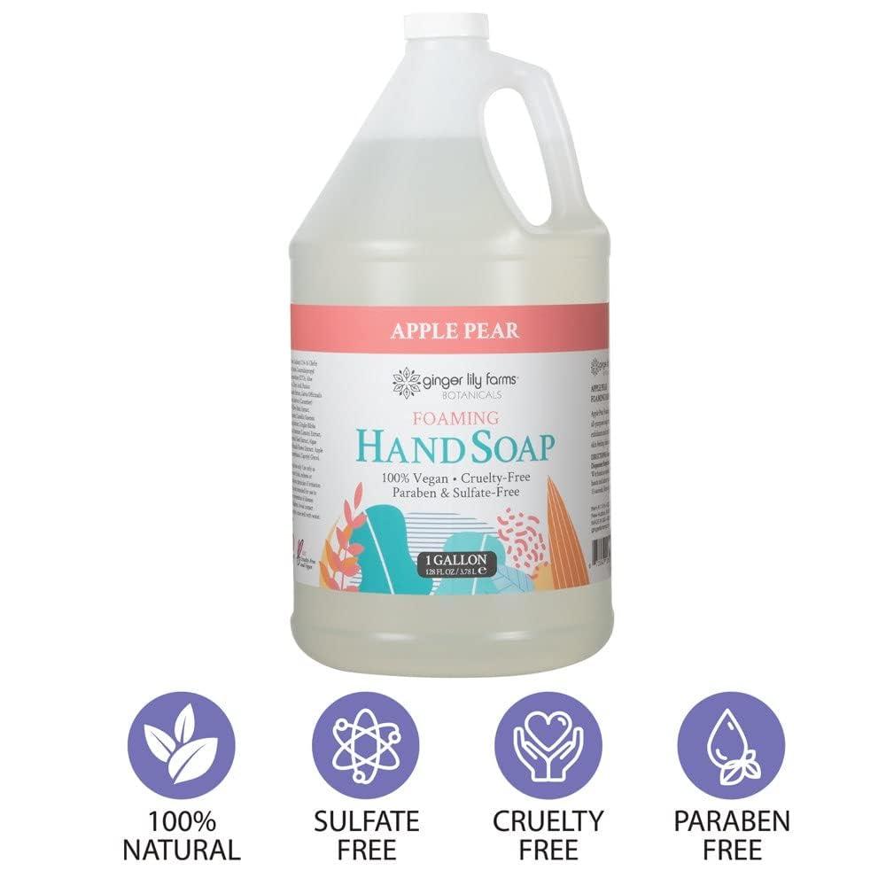 image:imageGinger Lily Farms Botanicals AllPurpose Foaming Hand Soap Refill 100 Vegan amp CrueltyFree Vanilla Sugar Bliss Scent 1 Gallon 128 fl ozApple Pear