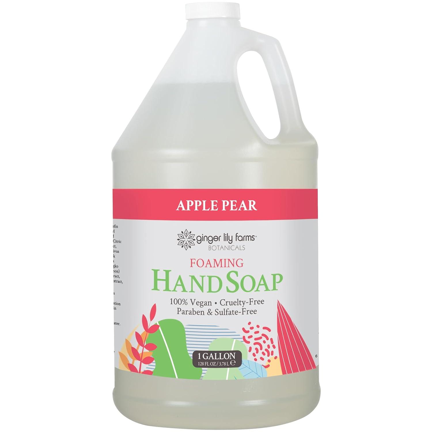 image:imageGinger Lily Farms Botanicals AllPurpose Foaming Hand Soap Refill 100 Vegan amp CrueltyFree Vanilla Sugar Bliss Scent 1 Gallon 128 fl ozApple Pear