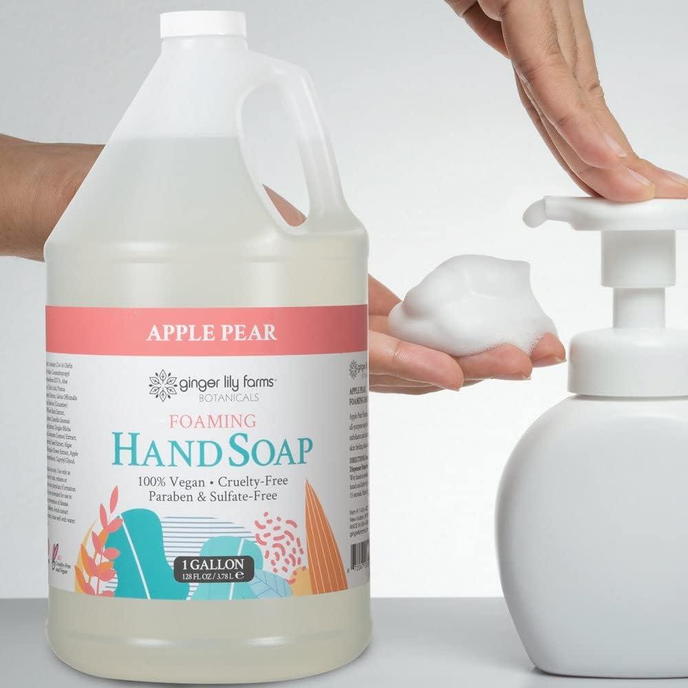 image:imageGinger Lily Farms Botanicals AllPurpose Foaming Hand Soap Refill 100 Vegan amp CrueltyFree Vanilla Sugar Bliss Scent 1 Gallon 128 fl ozApple Pear