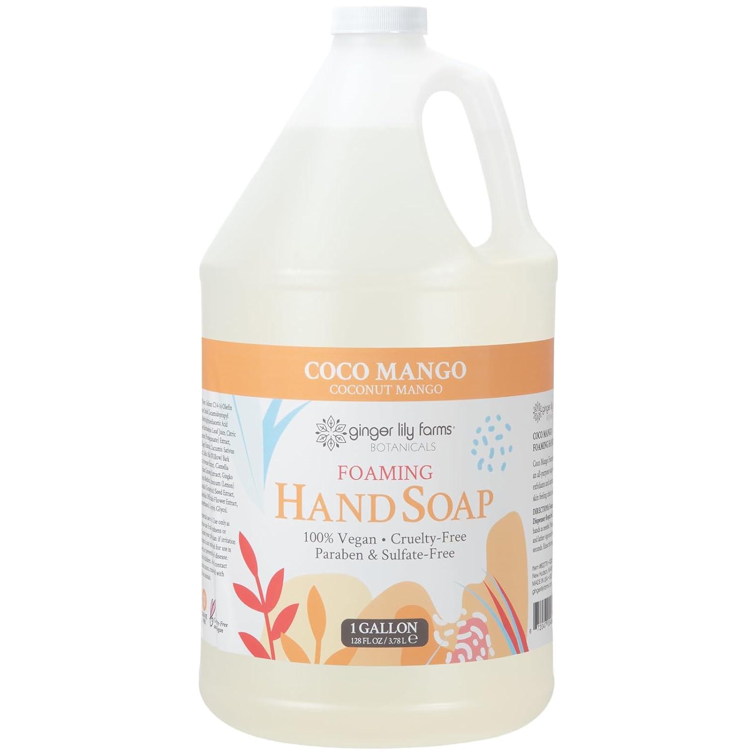 image:imageGinger Lily Farms Botanicals AllPurpose Foaming Hand Soap Refill 100 Vegan amp CrueltyFree Vanilla Sugar Bliss Scent 1 Gallon 128 fl ozCoco Mango