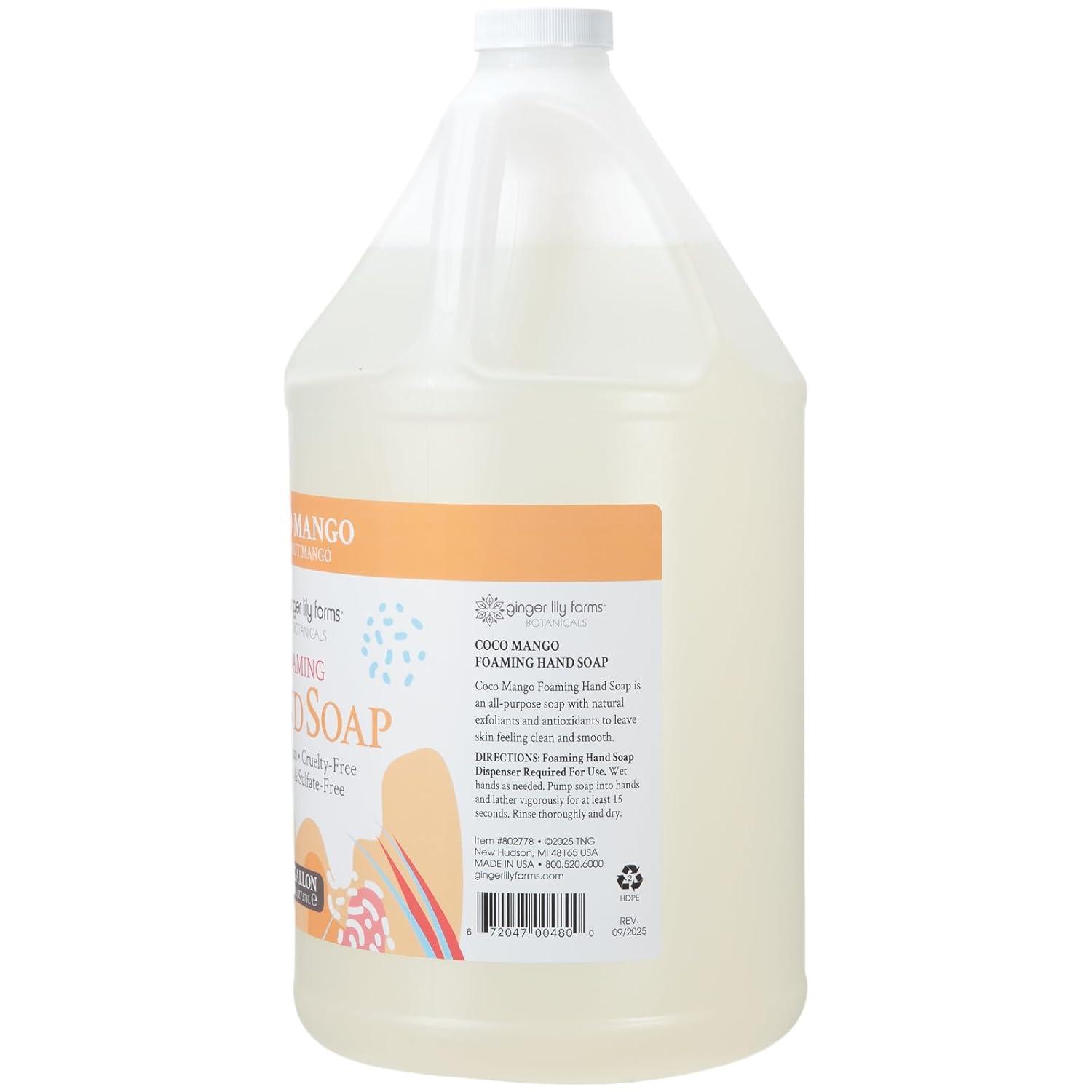image:imageGinger Lily Farms Botanicals AllPurpose Foaming Hand Soap Refill 100 Vegan amp CrueltyFree Vanilla Sugar Bliss Scent 1 Gallon 128 fl ozCoco Mango