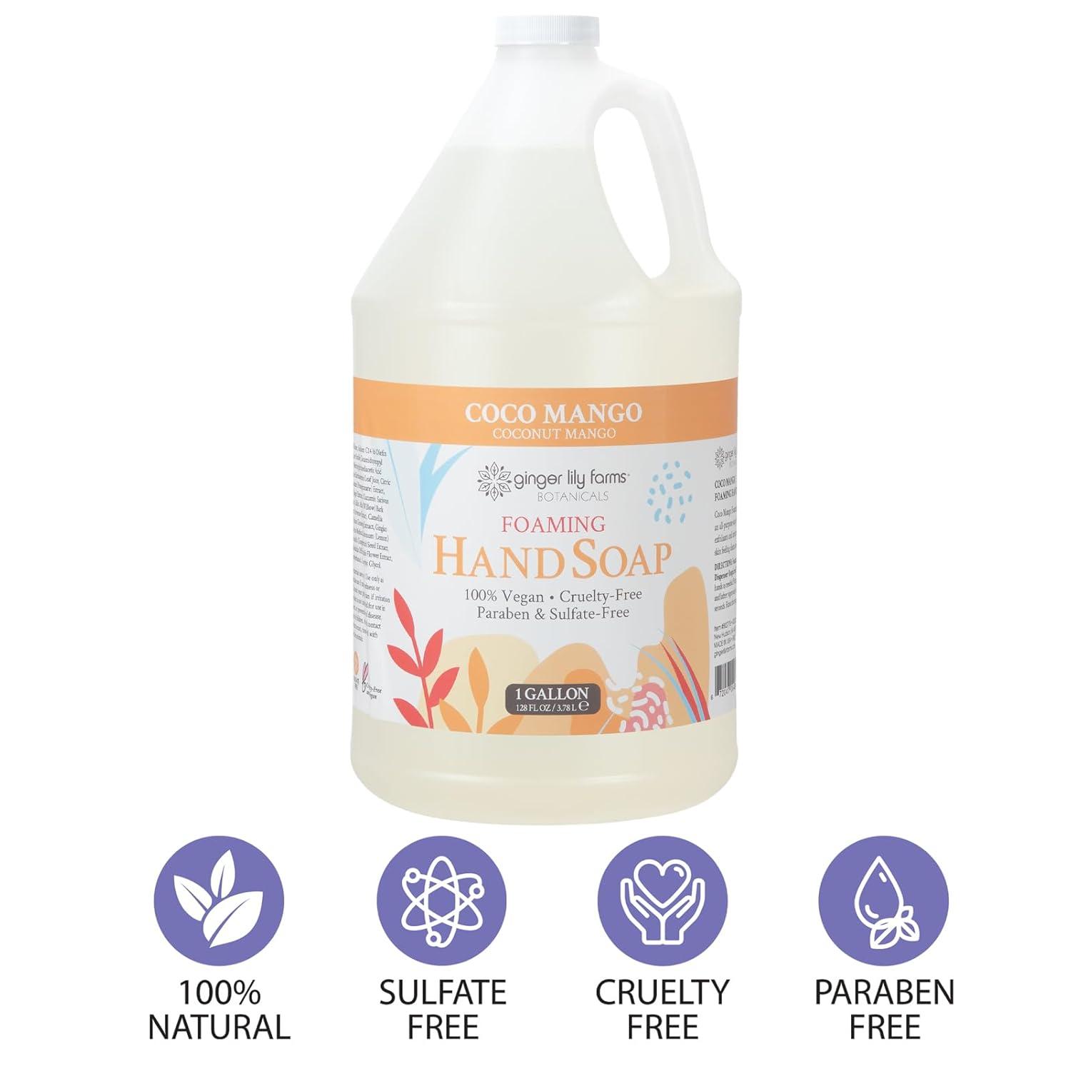 image:imageGinger Lily Farms Botanicals AllPurpose Foaming Hand Soap Refill 100 Vegan amp CrueltyFree Vanilla Sugar Bliss Scent 1 Gallon 128 fl ozCoco Mango