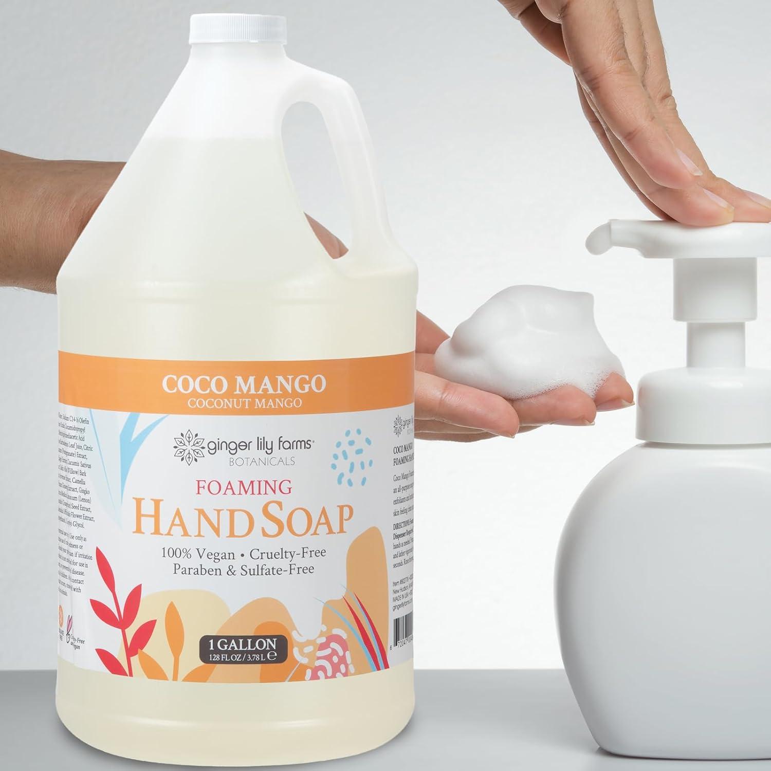 image:imageGinger Lily Farms Botanicals AllPurpose Foaming Hand Soap Refill 100 Vegan amp CrueltyFree Vanilla Sugar Bliss Scent 1 Gallon 128 fl ozCoco Mango