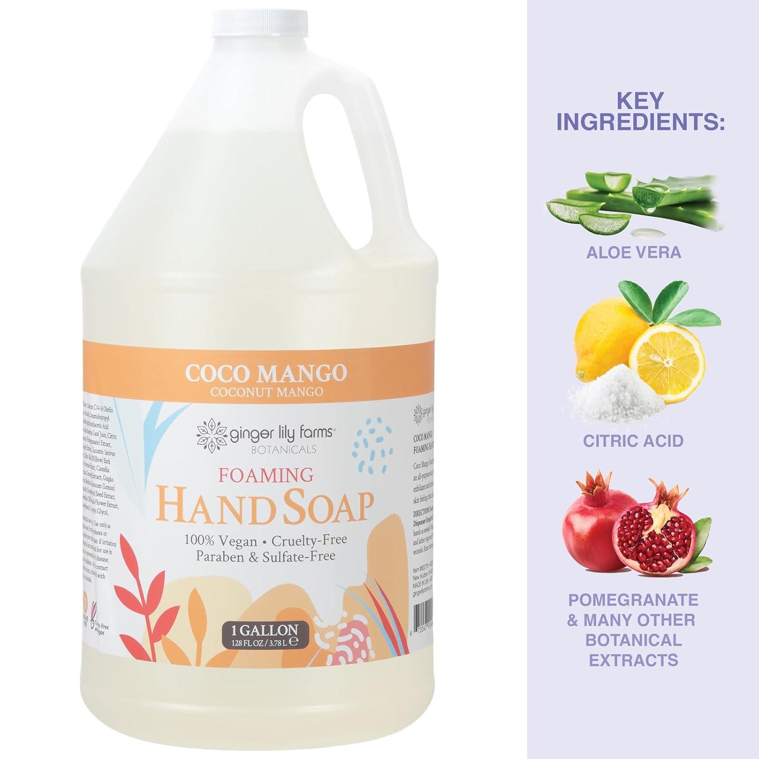 image:imageGinger Lily Farms Botanicals AllPurpose Foaming Hand Soap Refill 100 Vegan amp CrueltyFree Vanilla Sugar Bliss Scent 1 Gallon 128 fl ozCoco Mango