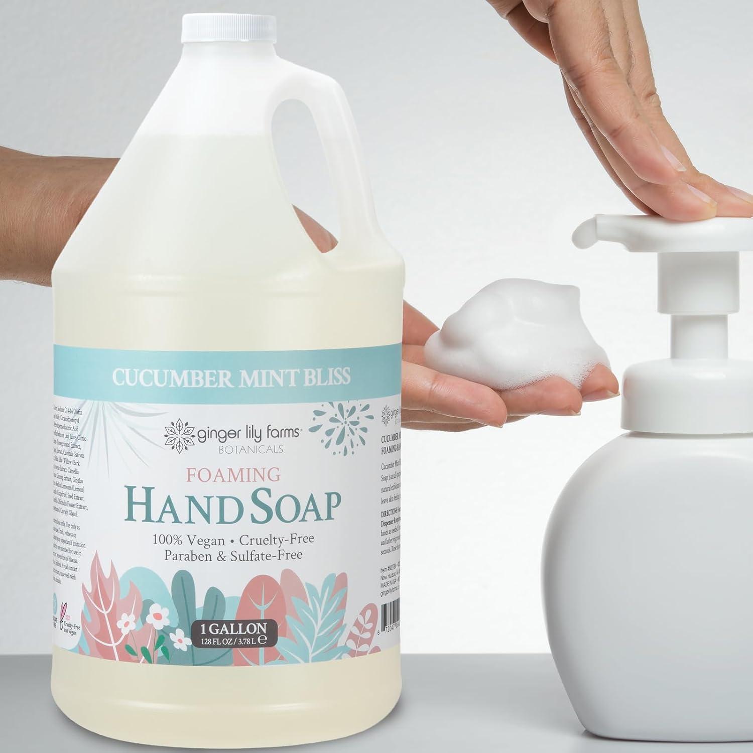 image:imageGinger Lily Farms Botanicals AllPurpose Foaming Hand Soap Refill 100 Vegan amp CrueltyFree Vanilla Sugar Bliss Scent 1 Gallon 128 fl ozCucumber Mint Bliss