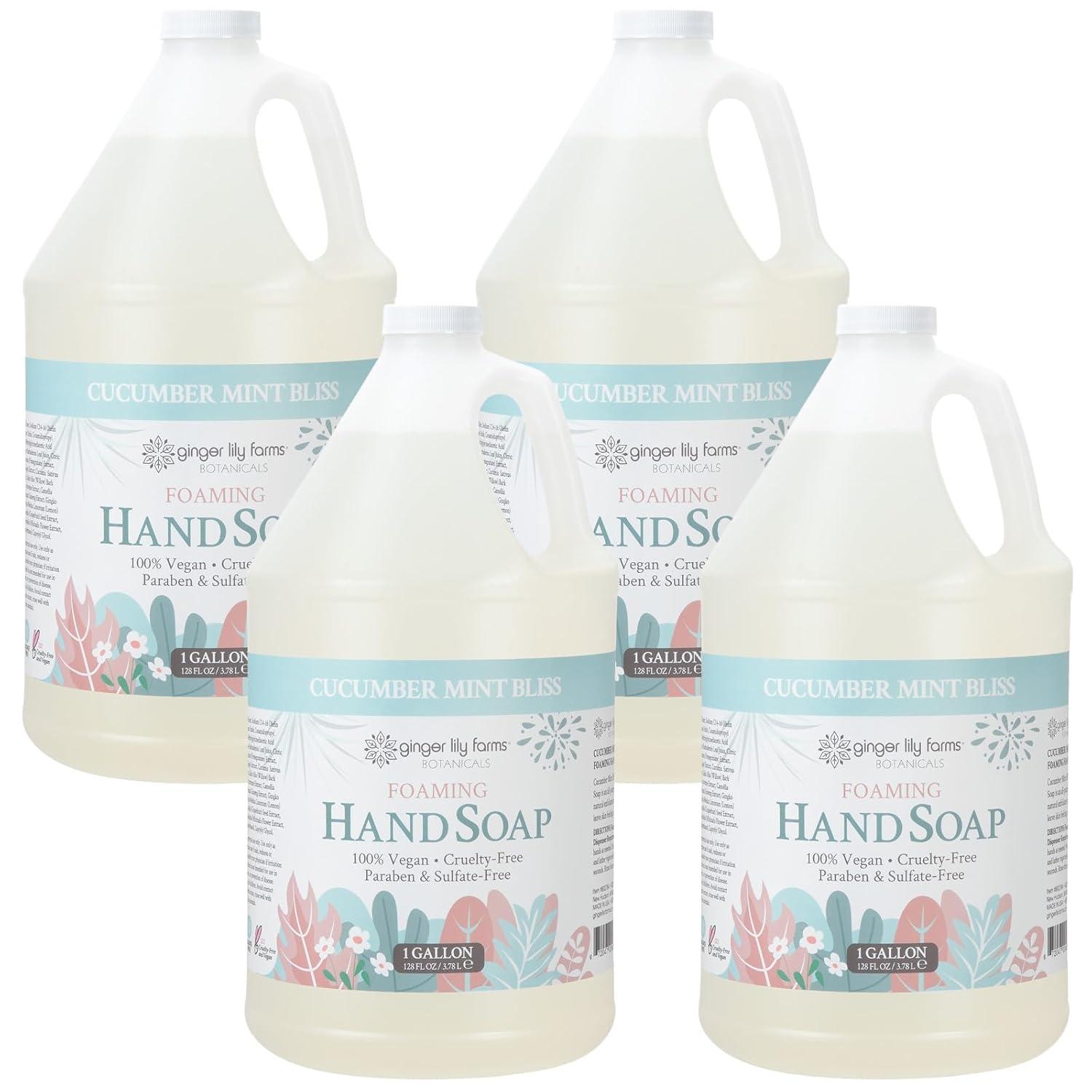 image:imageGinger Lily Farms Botanicals AllPurpose Foaming Hand Soap Refill 100 Vegan amp CrueltyFree Vanilla Sugar Bliss Scent 1 Gallon 128 fl ozCucumber Mint Bliss