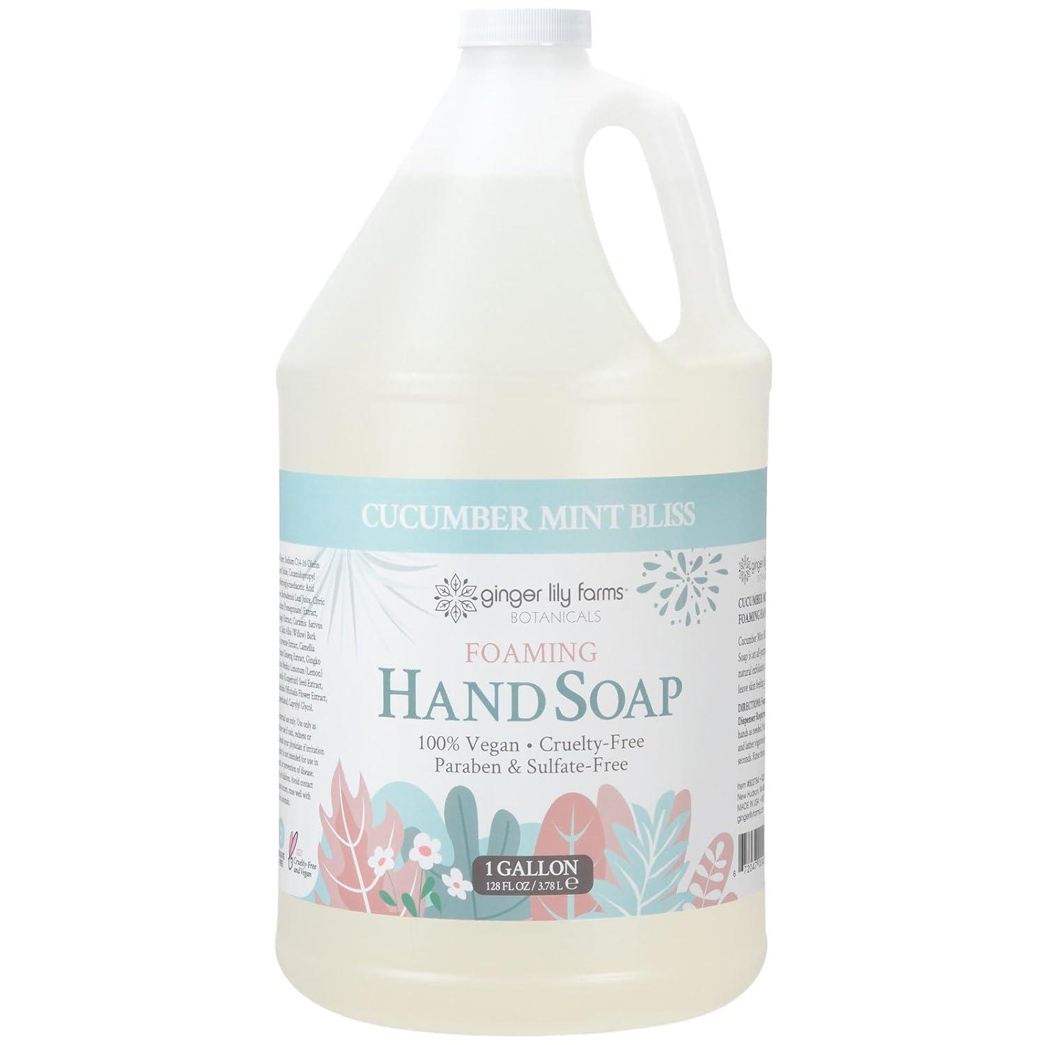 image:imageGinger Lily Farms Botanicals AllPurpose Foaming Hand Soap Refill 100 Vegan amp CrueltyFree Vanilla Sugar Bliss Scent 1 Gallon 128 fl ozCucumber Mint Bliss