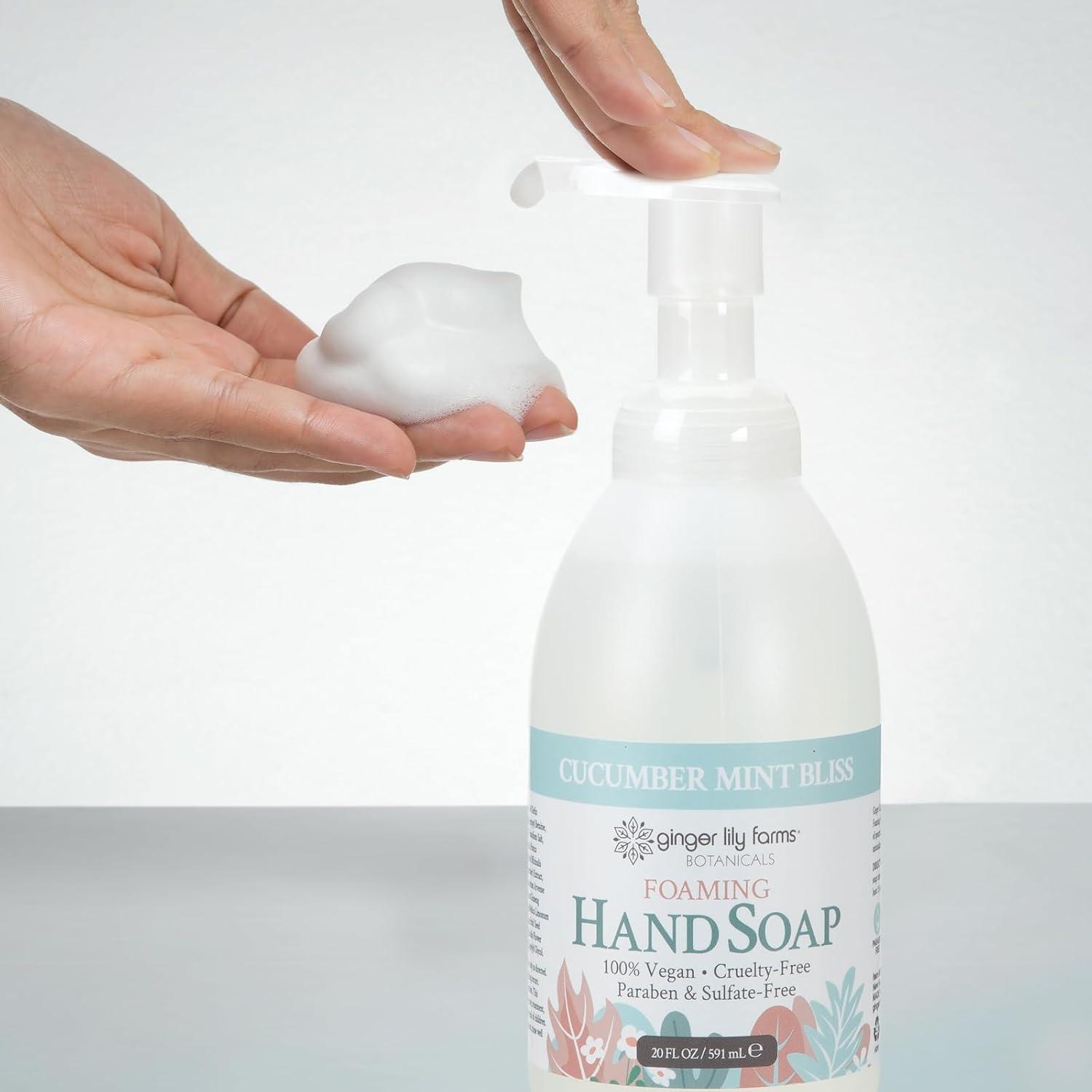 image:imageGinger Lily Farms Botanicals AllPurpose Foaming Hand Soap Refill 100 Vegan amp CrueltyFree Vanilla Sugar Bliss Scent 1 Gallon 128 fl ozCucumber Mint Bliss