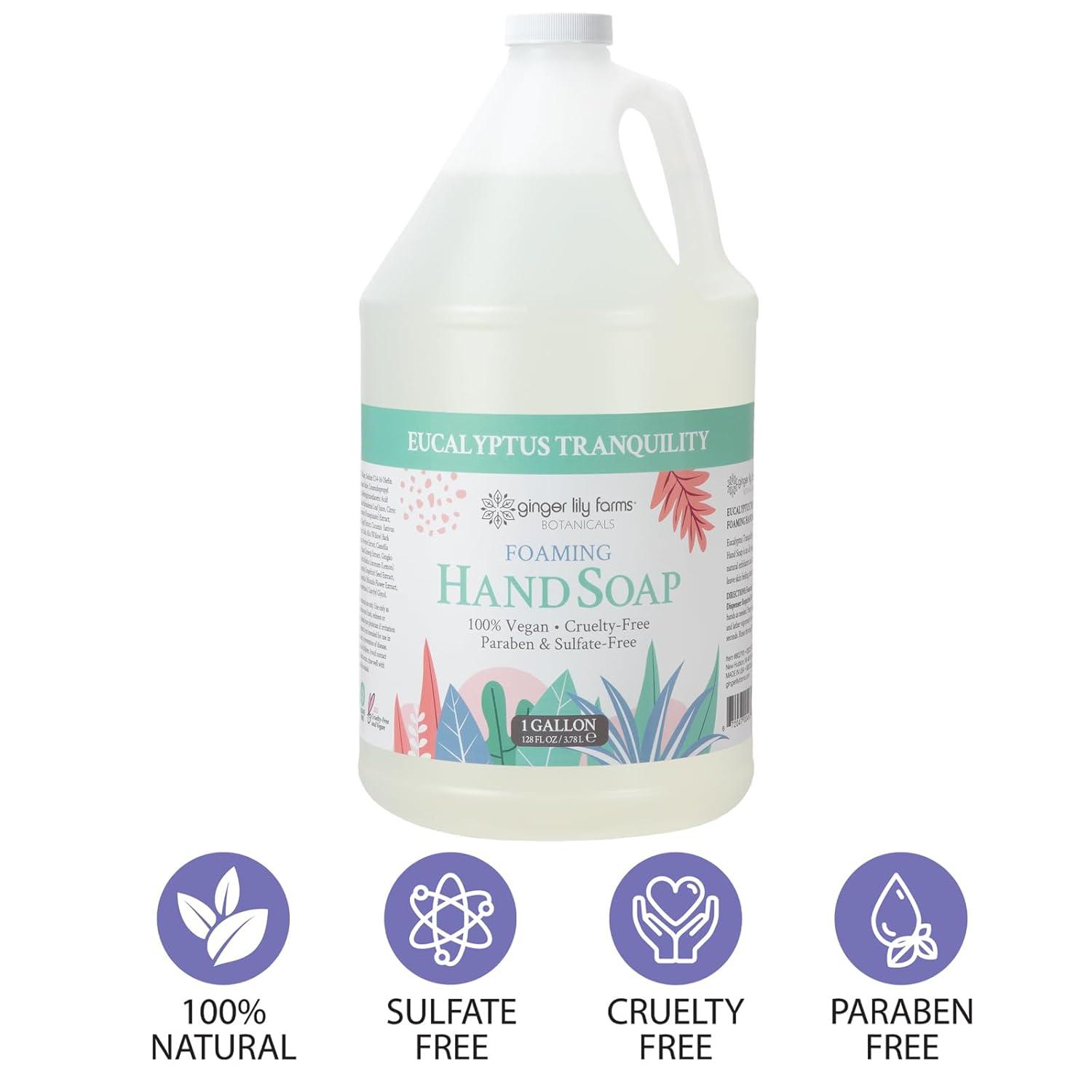 image:imageGinger Lily Farms Botanicals AllPurpose Foaming Hand Soap Refill 100 Vegan amp CrueltyFree Vanilla Sugar Bliss Scent 1 Gallon 128 fl ozEucalyptus Tranquility