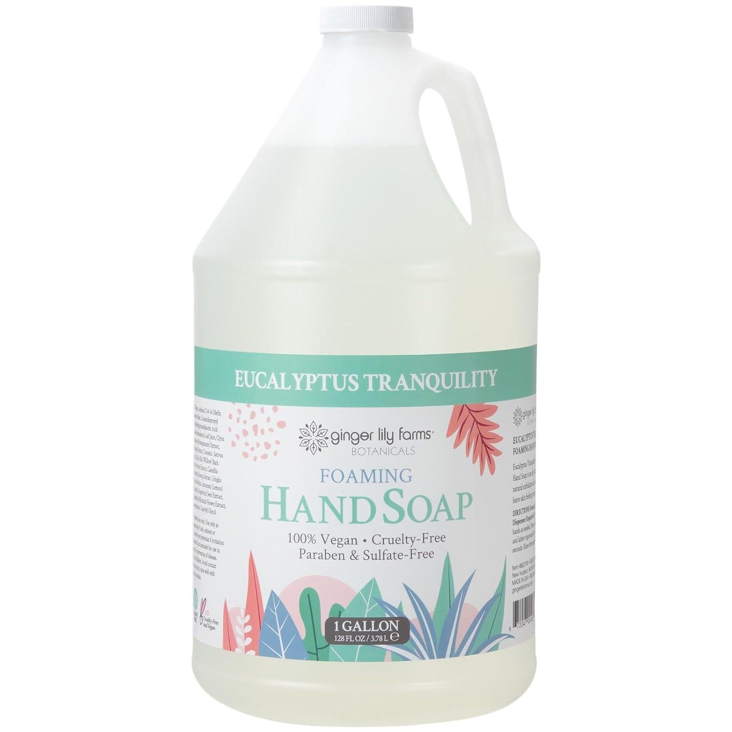 image:imageGinger Lily Farms Botanicals AllPurpose Foaming Hand Soap Refill 100 Vegan amp CrueltyFree Vanilla Sugar Bliss Scent 1 Gallon 128 fl ozEucalyptus Tranquility