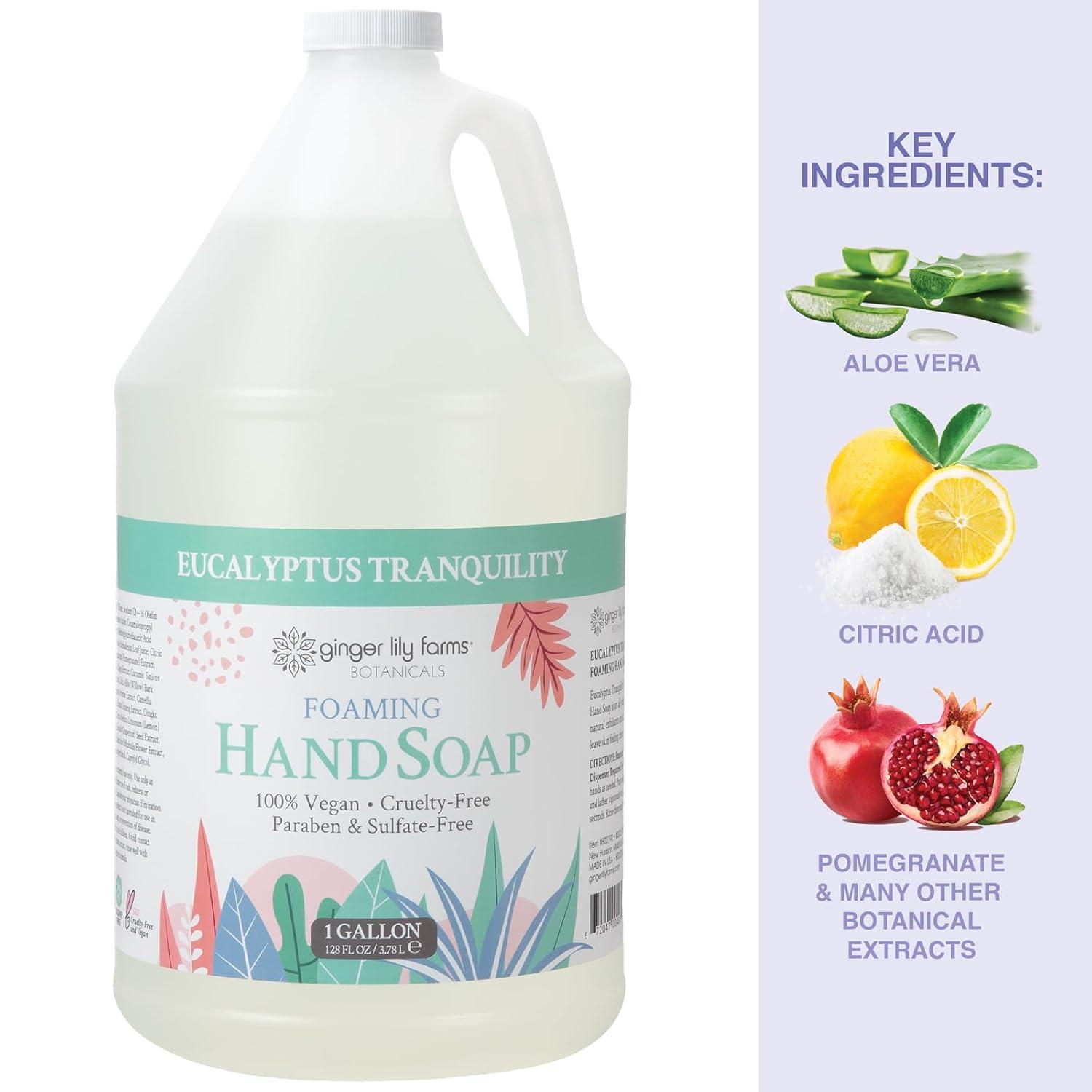 image:imageGinger Lily Farms Botanicals AllPurpose Foaming Hand Soap Refill 100 Vegan amp CrueltyFree Vanilla Sugar Bliss Scent 1 Gallon 128 fl ozEucalyptus Tranquility