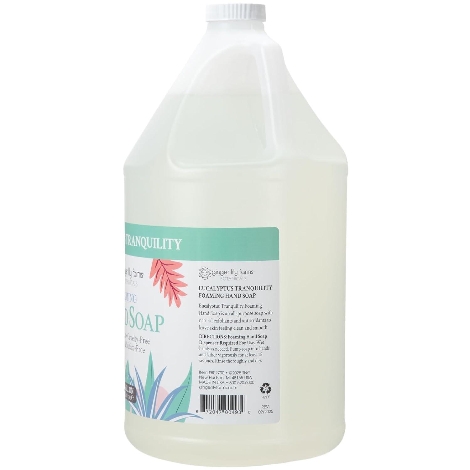 image:imageGinger Lily Farms Botanicals AllPurpose Foaming Hand Soap Refill 100 Vegan amp CrueltyFree Vanilla Sugar Bliss Scent 1 Gallon 128 fl ozEucalyptus Tranquility