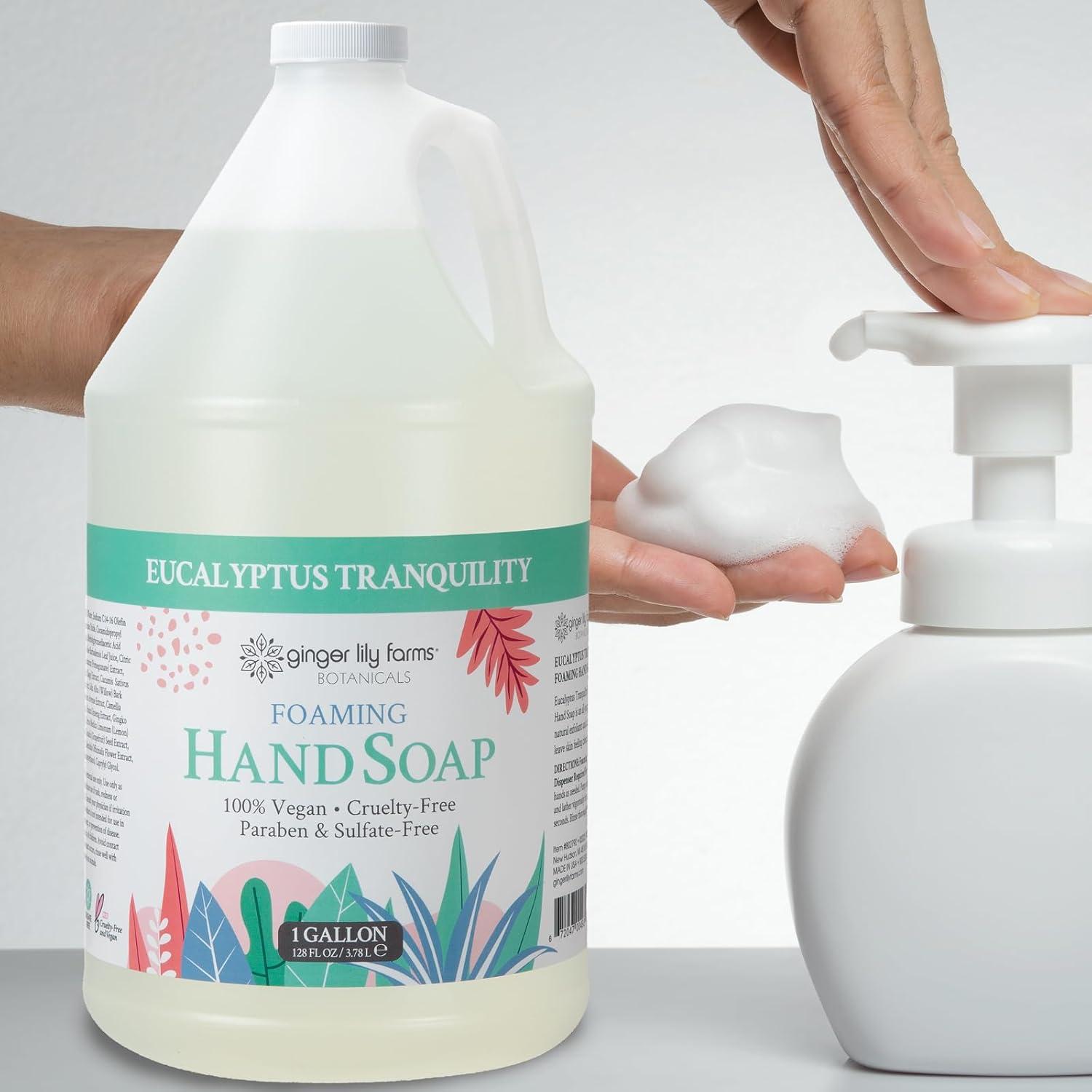 image:imageGinger Lily Farms Botanicals AllPurpose Foaming Hand Soap Refill 100 Vegan amp CrueltyFree Vanilla Sugar Bliss Scent 1 Gallon 128 fl ozEucalyptus Tranquility