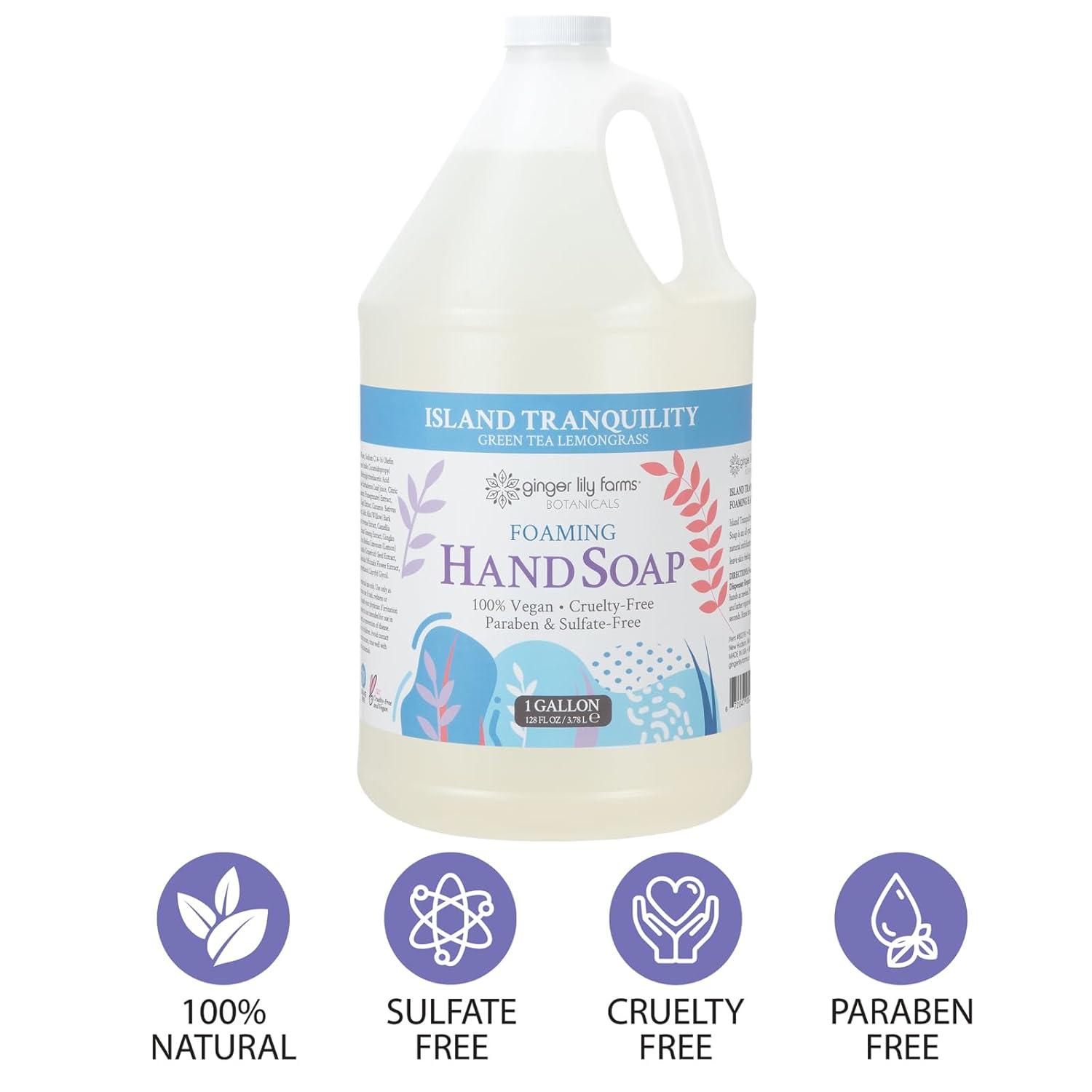 image:imageGinger Lily Farms Botanicals AllPurpose Foaming Hand Soap Refill 100 Vegan amp CrueltyFree Vanilla Sugar Bliss Scent 1 Gallon 128 fl ozIsland Tranquility