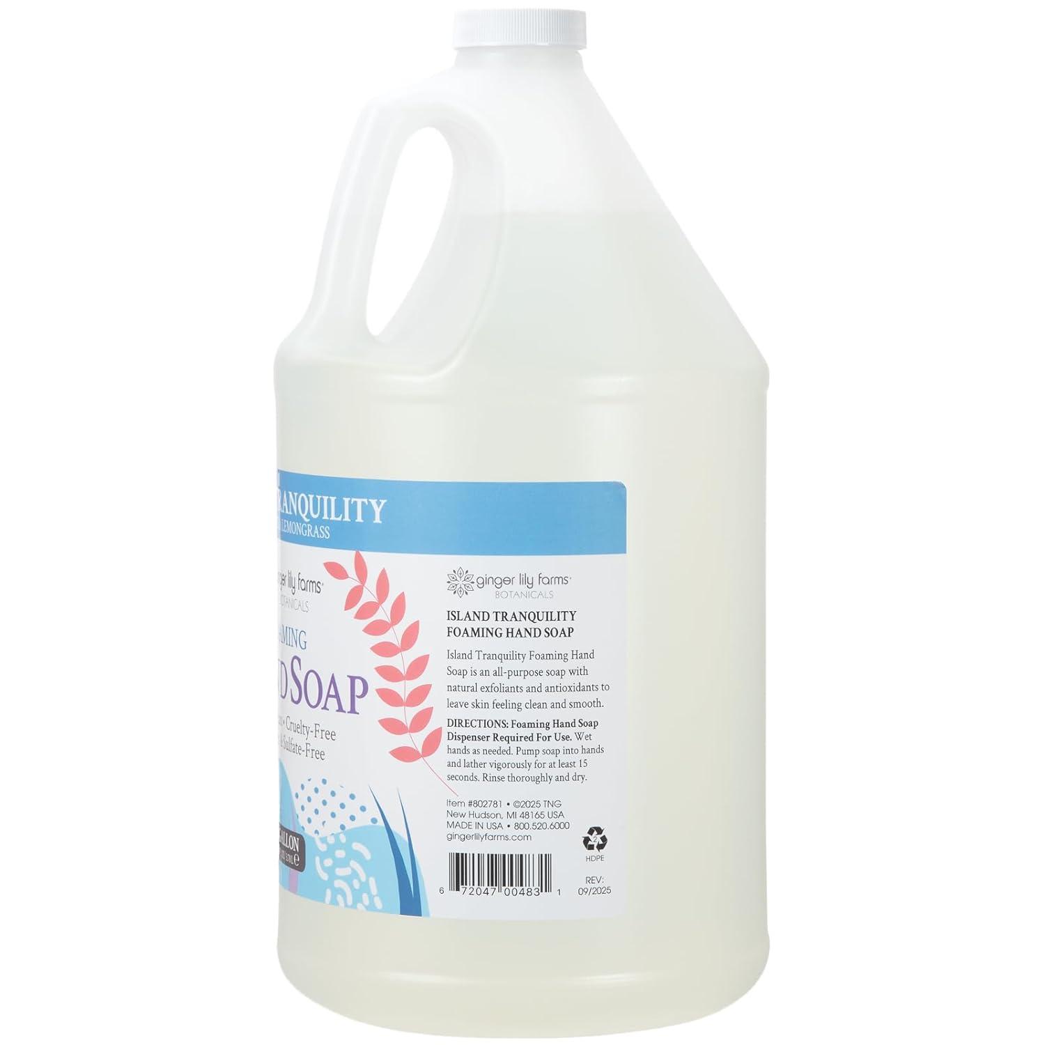 image:imageGinger Lily Farms Botanicals AllPurpose Foaming Hand Soap Refill 100 Vegan amp CrueltyFree Vanilla Sugar Bliss Scent 1 Gallon 128 fl ozIsland Tranquility