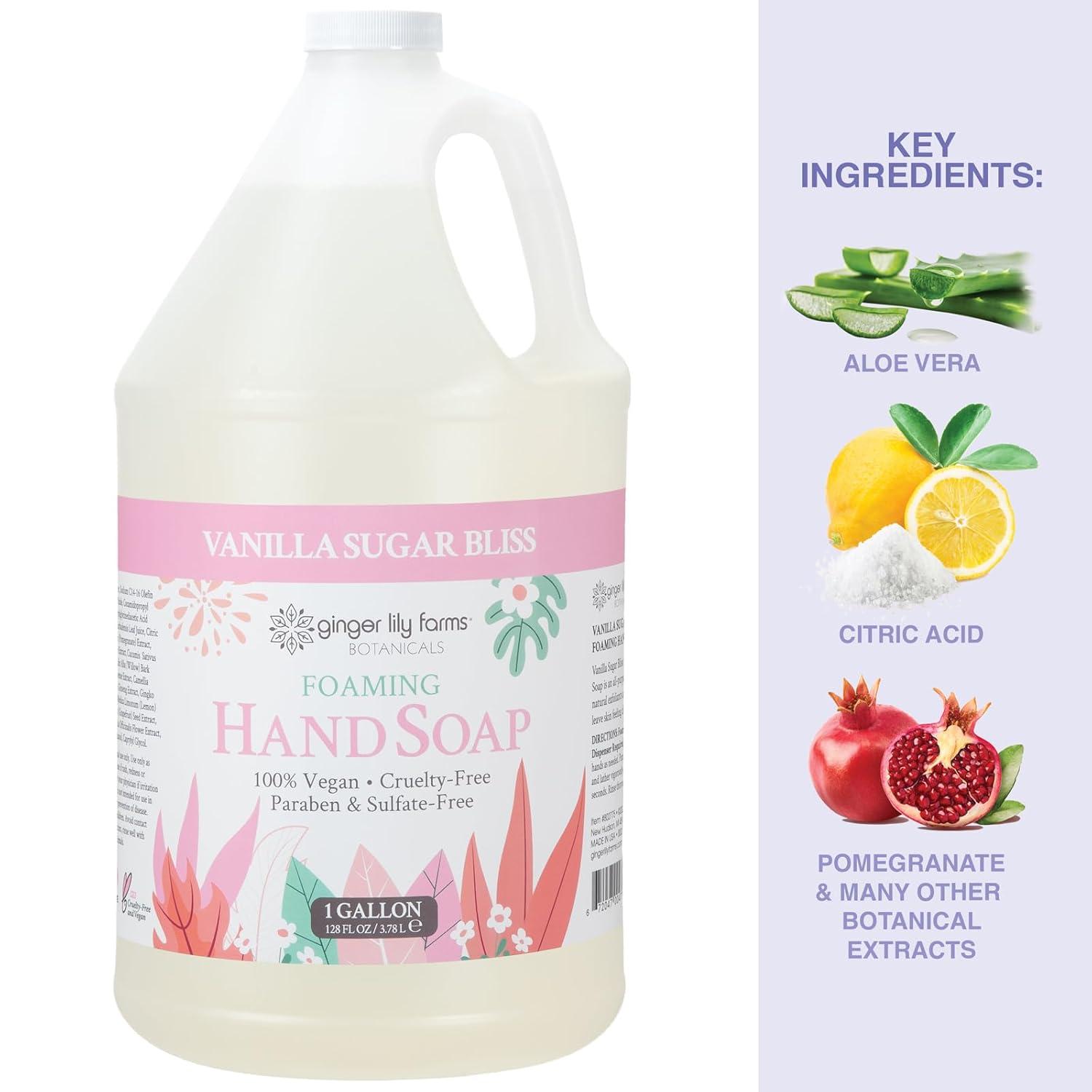 image:imageGinger Lily Farms Botanicals AllPurpose Foaming Hand Soap Refill 100 Vegan amp CrueltyFree Vanilla Sugar Bliss Scent 1 Gallon 128 fl ozVanilla Sugar Bliss