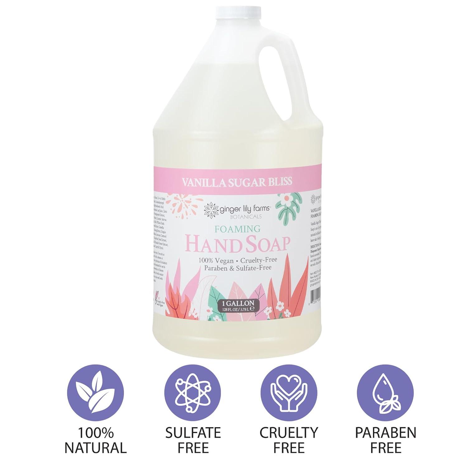 image:imageGinger Lily Farms Botanicals AllPurpose Foaming Hand Soap Refill 100 Vegan amp CrueltyFree Vanilla Sugar Bliss Scent 1 Gallon 128 fl ozVanilla Sugar Bliss