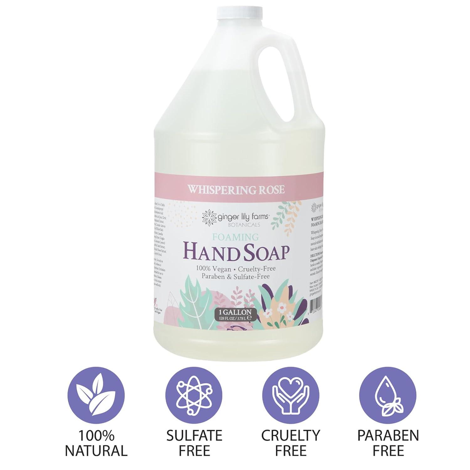 image:imageGinger Lily Farms Botanicals AllPurpose Foaming Hand Soap Refill 100 Vegan amp CrueltyFree Vanilla Sugar Bliss Scent 1 Gallon 128 fl ozWhispering Rose