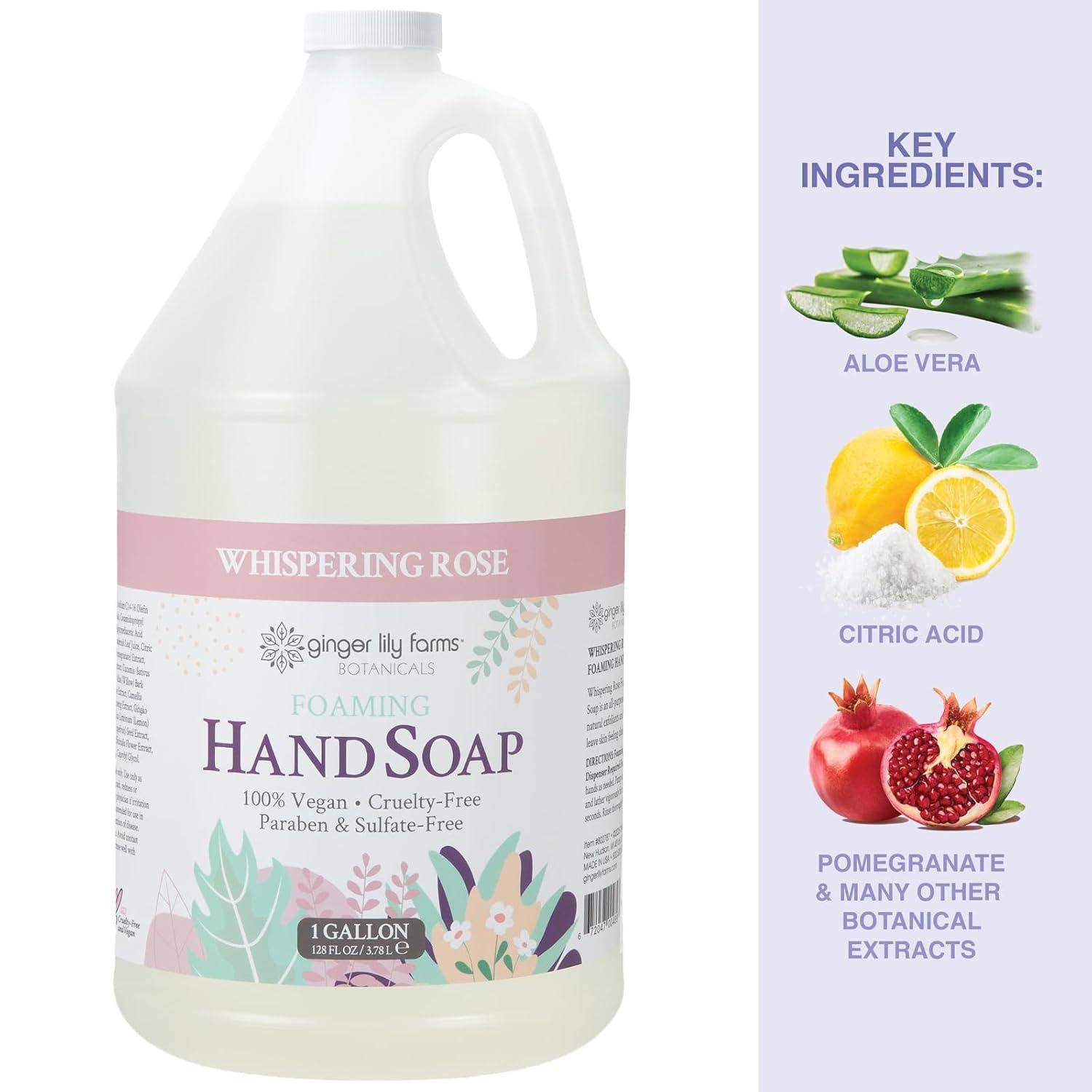 image:imageGinger Lily Farms Botanicals AllPurpose Foaming Hand Soap Refill 100 Vegan amp CrueltyFree Vanilla Sugar Bliss Scent 1 Gallon 128 fl ozWhispering Rose