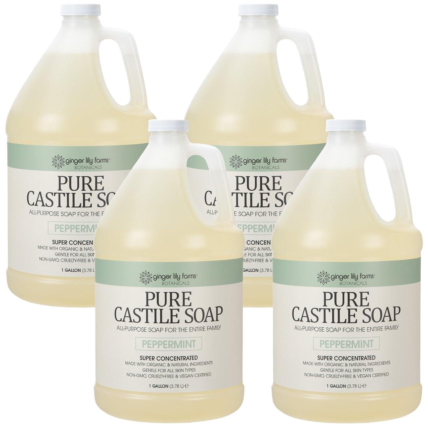 image:imageGinger Lily Farms Botanicals Pure Castile Liquid Soap Refill FragranceFree 1 Gallon AllPurpose Cleaner for Body Face Hair Dishes Laundry amp Pets NonGMO 100 Vegan amp CrueltyFreePeppermint