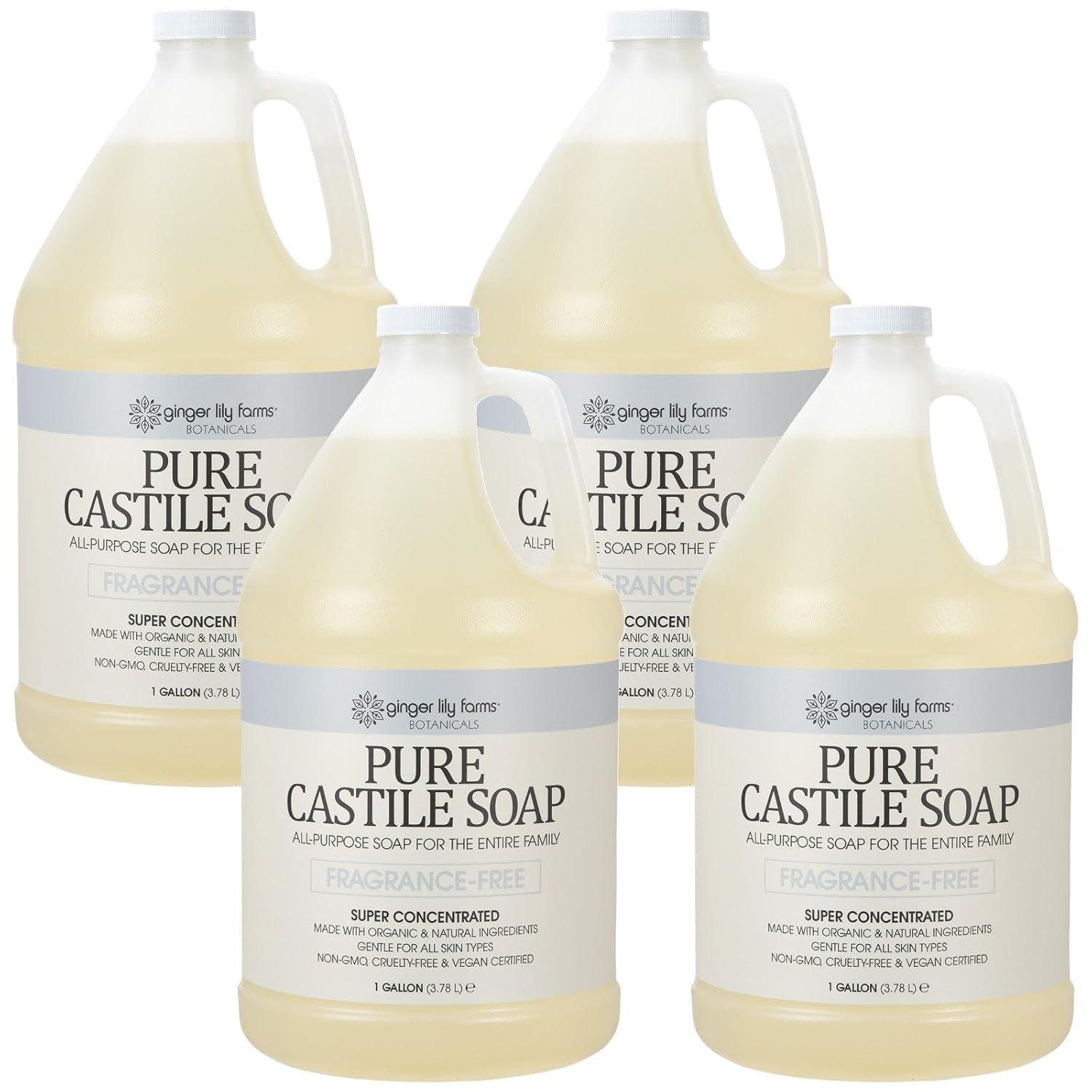 image:imageGinger Lily Farms Botanicals Pure Castile Liquid Soap Refill FragranceFree 1 Gallon AllPurpose Cleaner for Body Face Hair Dishes Laundry amp Pets NonGMO 100 Vegan amp CrueltyFreeFragrance Free