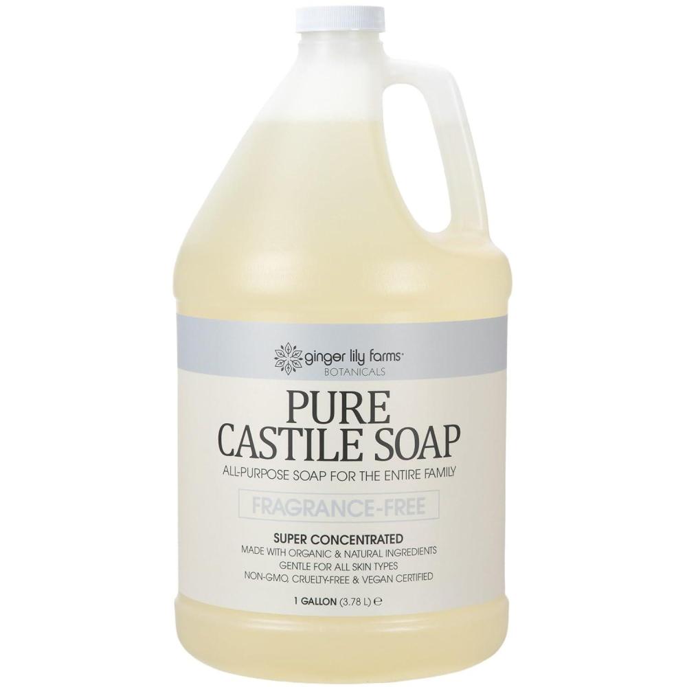 image:imageGinger Lily Farms Botanicals Pure Castile Liquid Soap Refill FragranceFree 1 Gallon AllPurpose Cleaner for Body Face Hair Dishes Laundry amp Pets NonGMO 100 Vegan amp CrueltyFreeFragrance Free