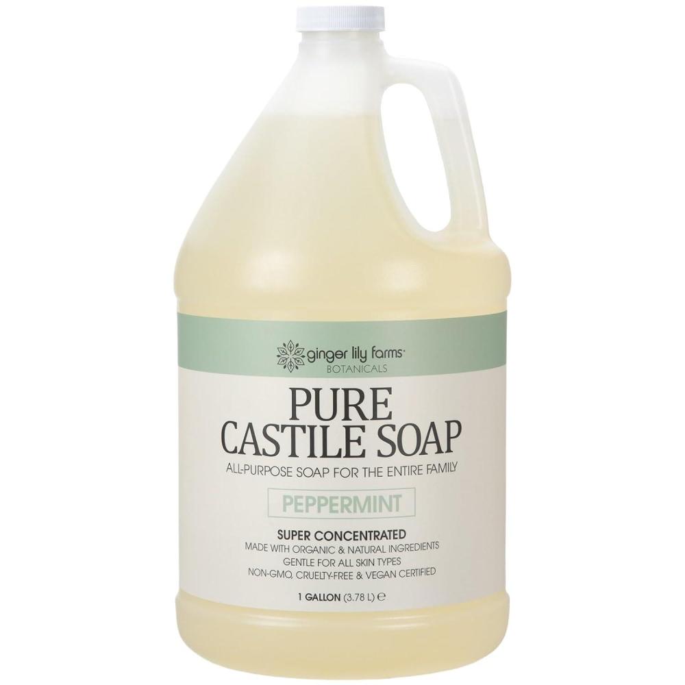 image:imageGinger Lily Farms Botanicals Pure Castile Liquid Soap Refill FragranceFree 1 Gallon AllPurpose Cleaner for Body Face Hair Dishes Laundry amp Pets NonGMO 100 Vegan amp CrueltyFreePeppermint