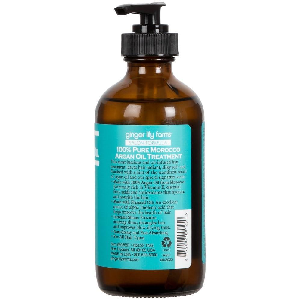 image:imageGinger Lily Farms Salon Formula 100 Pure Morocco Argan Oil Treatment for All Hair Types 100 Vegan amp CrueltyFree 8 fl oz
