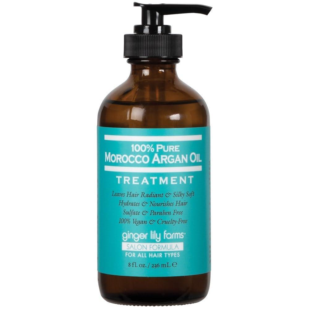 image:imageGinger Lily Farms Salon Formula 100 Pure Morocco Argan Oil Treatment for All Hair Types 100 Vegan amp CrueltyFree 8 fl oz