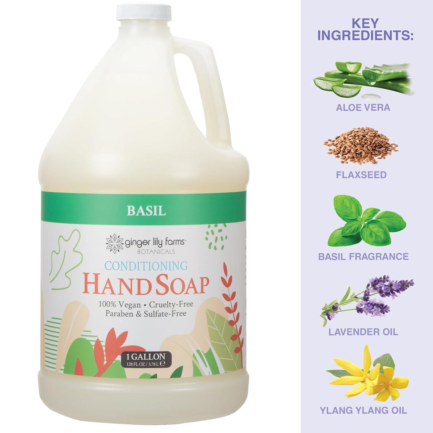 image:imageGinger Lily Farms Botanicals AllPurpose Liquid Hand Soap 100 Vegan amp CrueltyFree FragranceFree 12 fl oz Pack of 6Basil