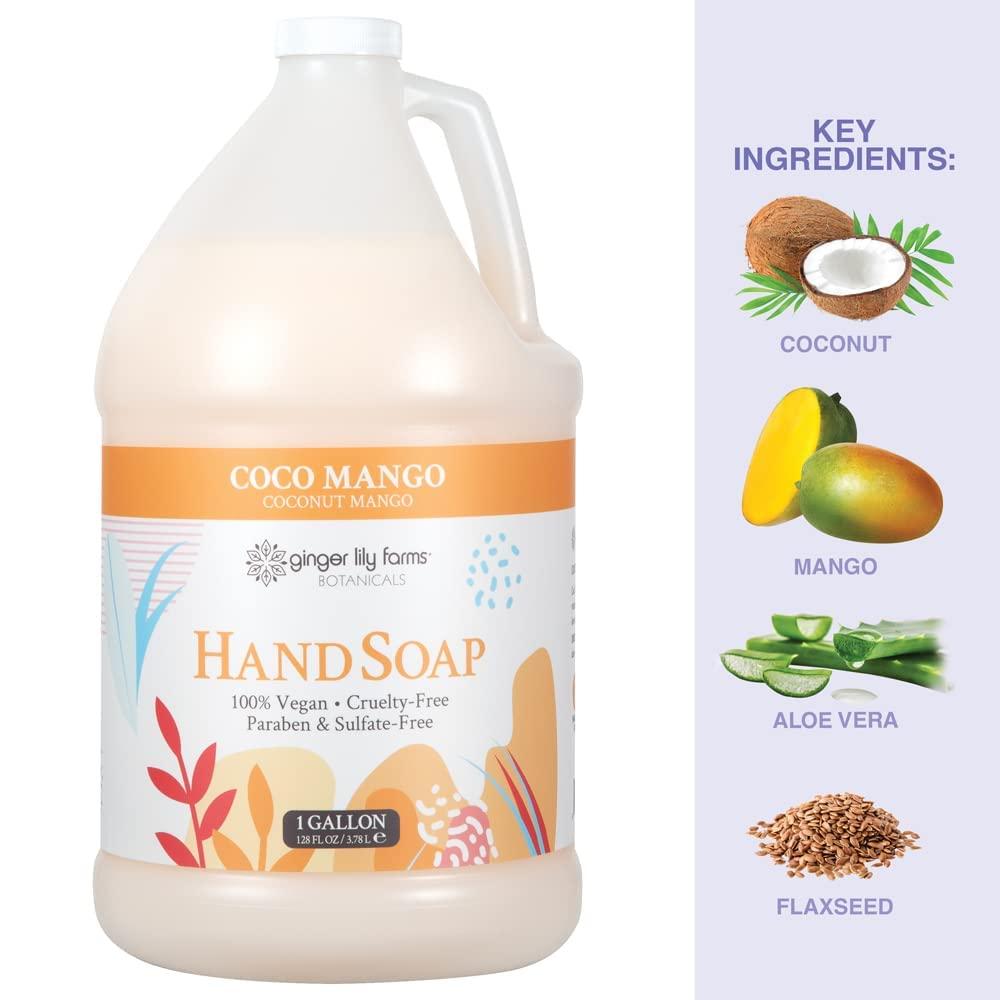 image:imageGinger Lily Farms Botanicals AllPurpose Liquid Hand Soap 100 Vegan amp CrueltyFree FragranceFree 12 fl oz Pack of 6Coco Mango