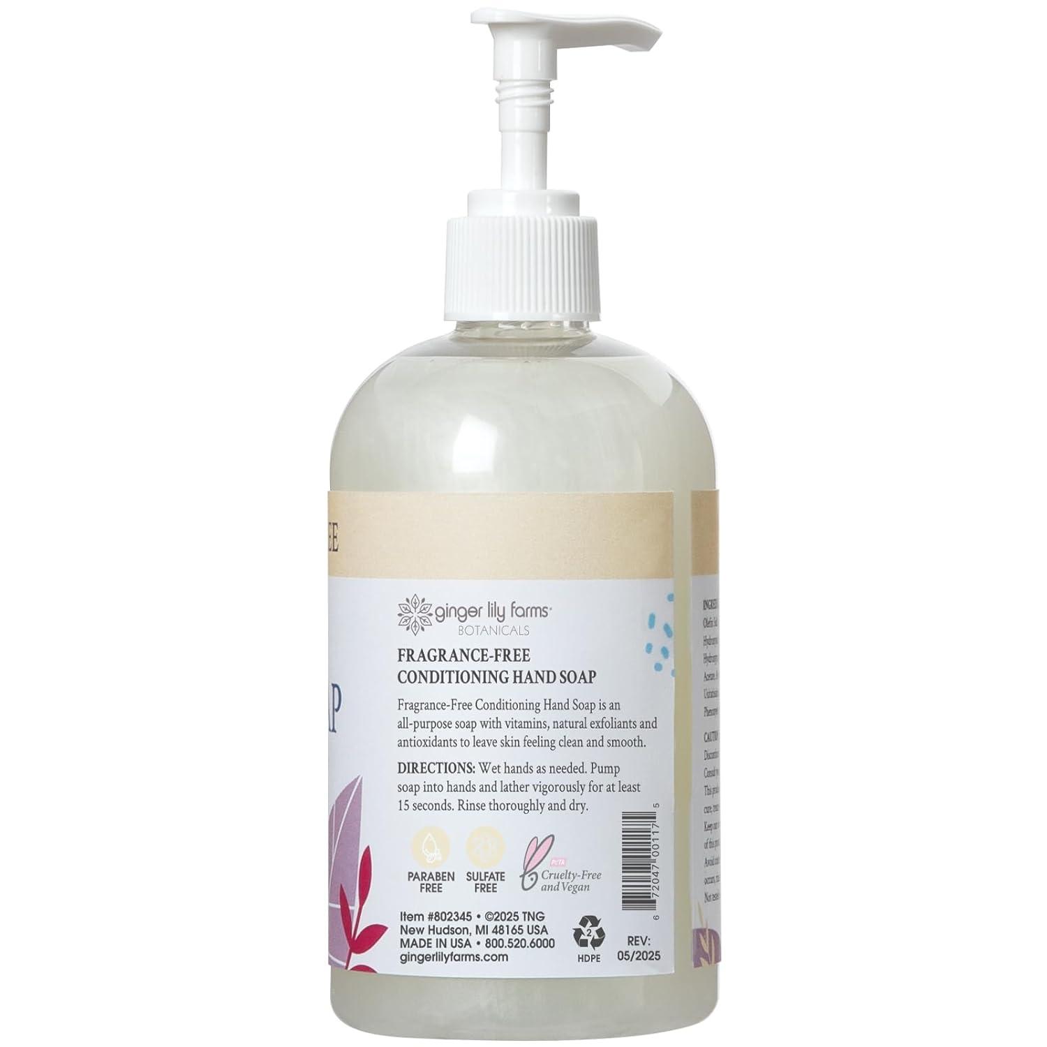 image:imageGinger Lily Farms Botanicals AllPurpose Liquid Hand Soap 100 Vegan amp CrueltyFree FragranceFree 12 fl oz Pack of 6Fragrance Free