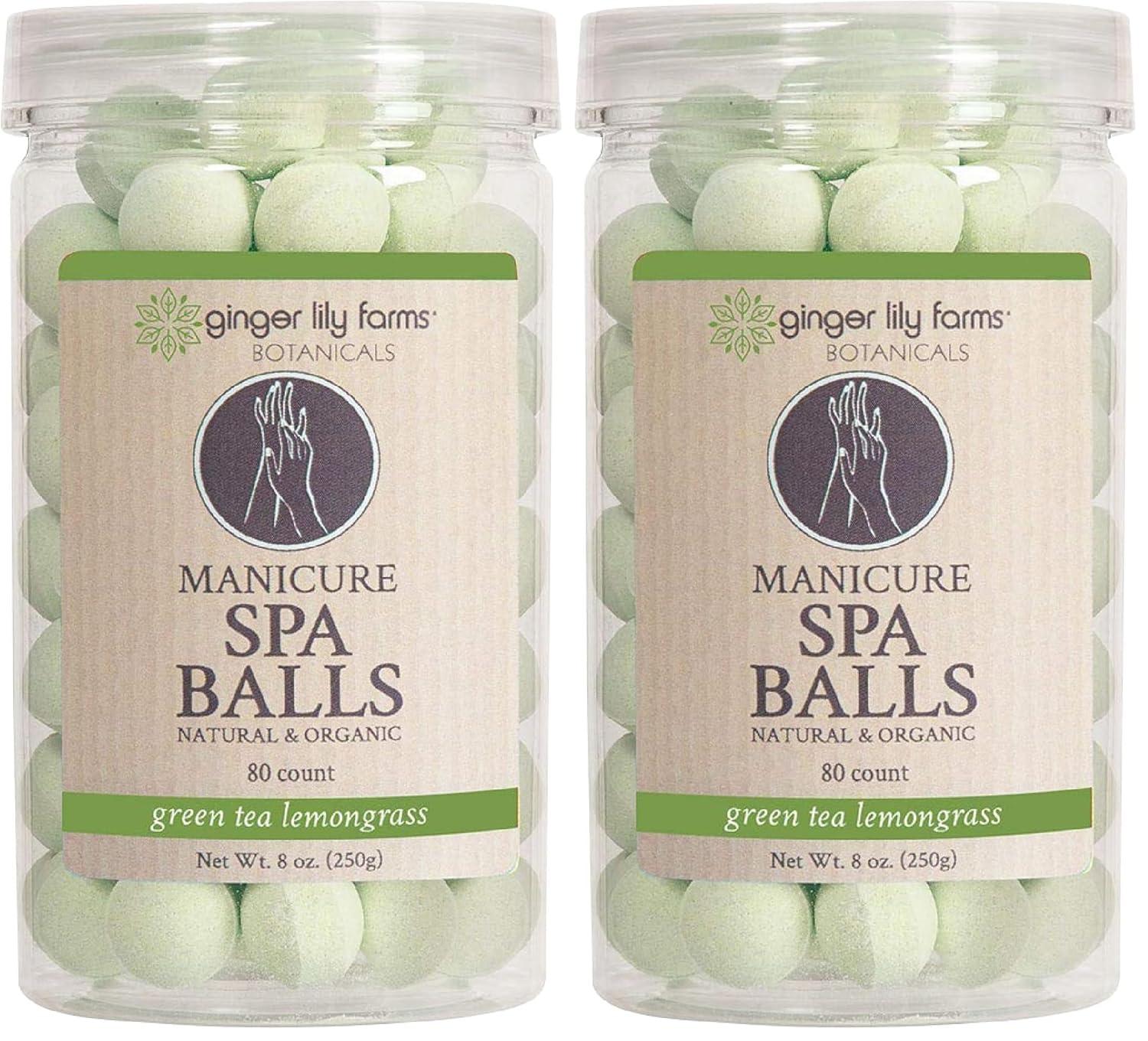 image:imageGinger Lily Farms Botanicals Manicure Spa Balls Ocean Manicure Soak Balls Replenishes Moisture Softens and Conditions Skin 8 Ounces 80CountGreen Tea Lemongrass
