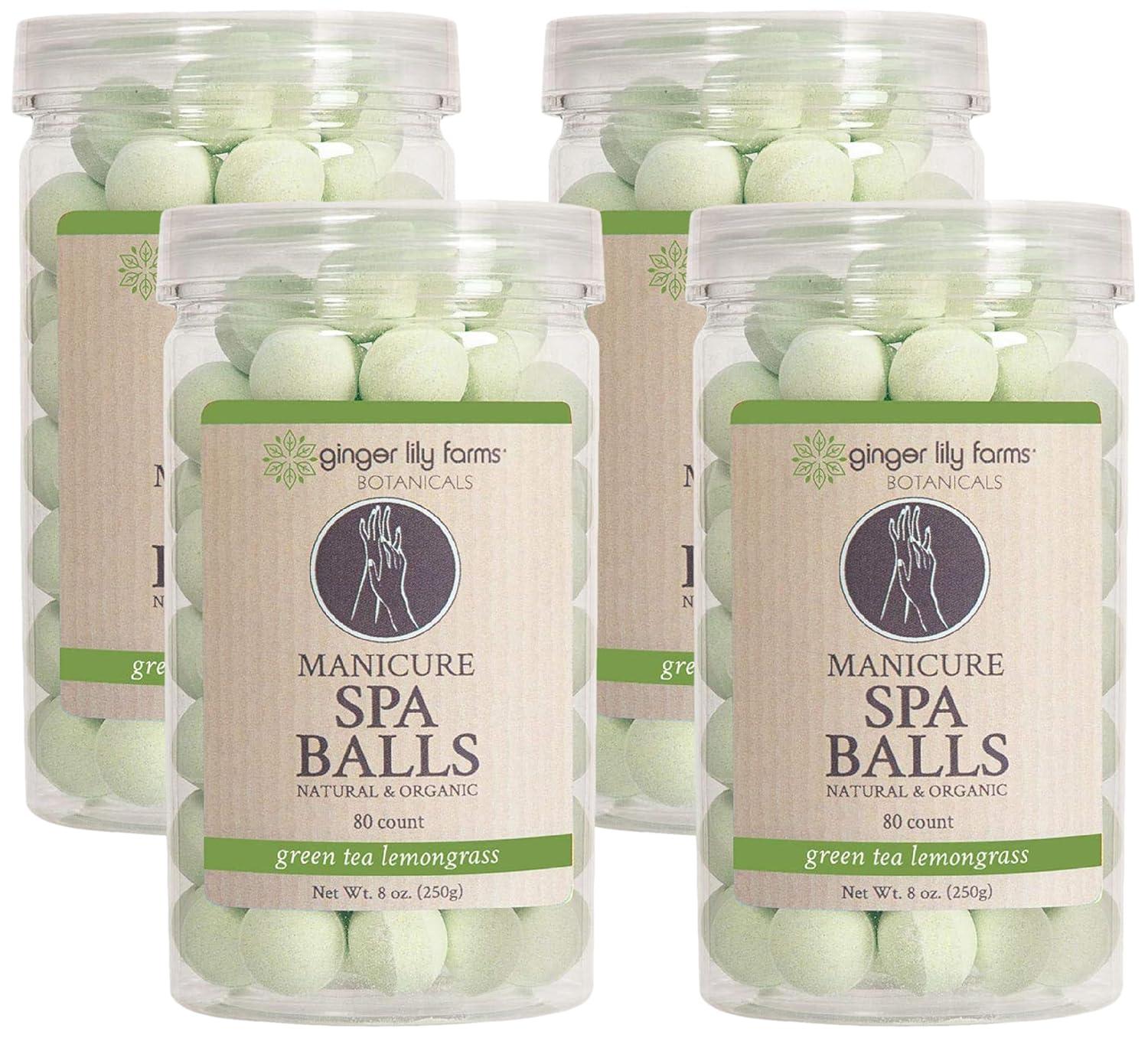 image:imageGinger Lily Farms Botanicals Manicure Spa Balls Ocean Manicure Soak Balls Replenishes Moisture Softens and Conditions Skin 8 Ounces 80CountGreen Tea Lemongrass