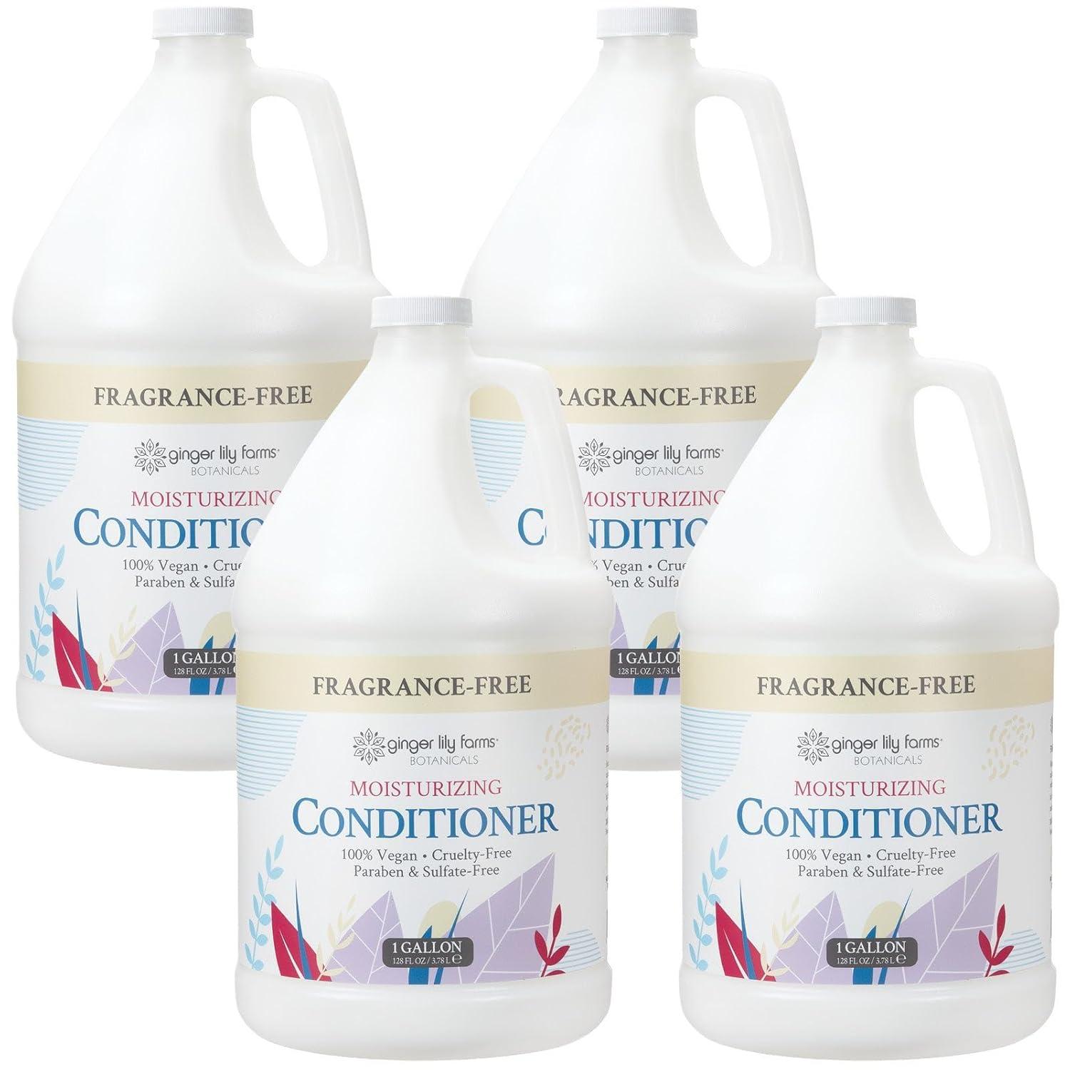 image:imageGinger Lily Farms Botanicals Moisturizing Conditioner for Dry Hair Island Tranquility 100 Vegan amp CrueltyFree Green Tea Lemongrass Scent 1 Gallon Refill Pack of 4Fragrance Free