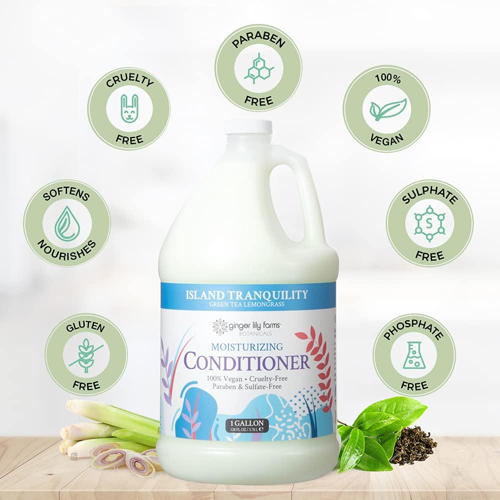 image:imageGinger Lily Farms Botanicals Moisturizing Conditioner for Dry Hair Island Tranquility 100 Vegan amp CrueltyFree Green Tea Lemongrass Scent 1 Gallon Refill Pack of 4Island Tranquility