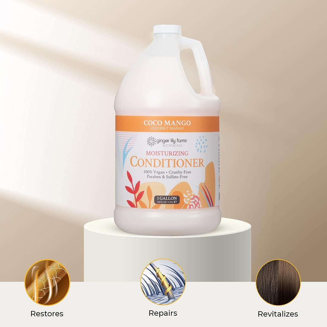 image:imageGinger Lily Farms Botanicals Moisturizing Conditioner for Dry Hair Island Tranquility 100 Vegan amp CrueltyFree Green Tea Lemongrass Scent 1 Gallon Refill Pack of 4Coco Mango