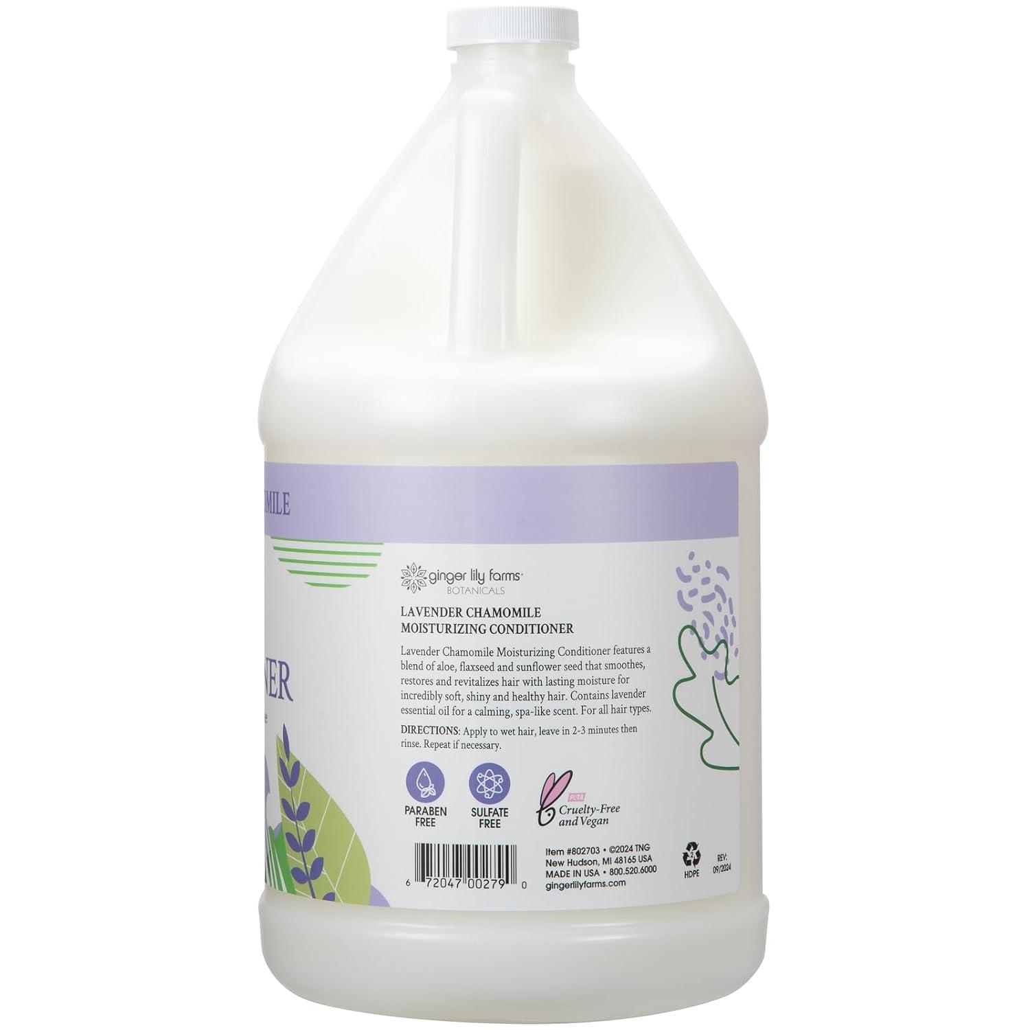image:imageGinger Lily Farms Botanicals Moisturizing Conditioner for Dry Hair Island Tranquility 100 Vegan amp CrueltyFree Green Tea Lemongrass Scent 1 Gallon Refill Pack of 4Lavender Chamomile