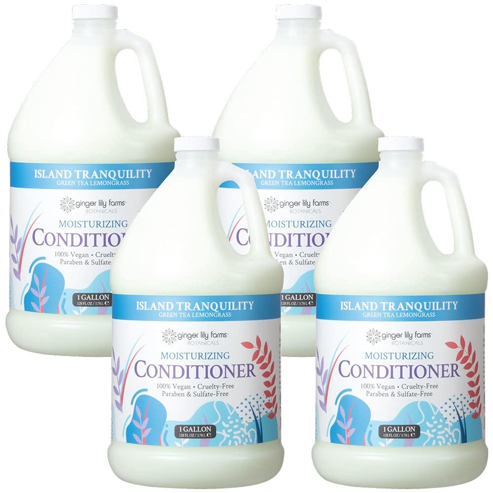 image:imageGinger Lily Farms Botanicals Moisturizing Conditioner for Dry Hair Island Tranquility 100 Vegan amp CrueltyFree Green Tea Lemongrass Scent 1 Gallon Refill Pack of 4Island Tranquility