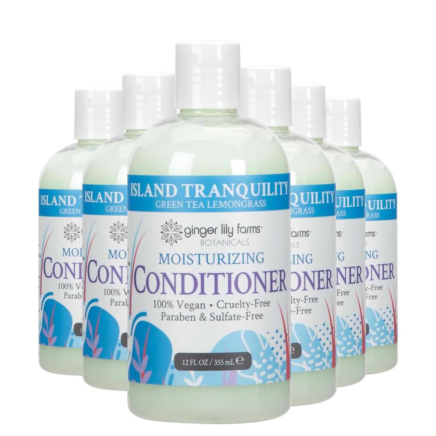 image:imageGinger Lily Farms Botanicals Moisturizing Conditioner for Dry Hair Island Tranquility 100 Vegan amp CrueltyFree Green Tea Lemongrass Scent 1 Gallon Refill Pack of 4Island Tranquility