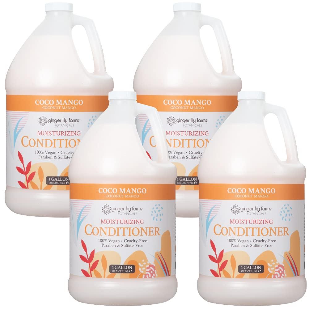 image:imageGinger Lily Farms Botanicals Moisturizing Conditioner for Dry Hair Island Tranquility 100 Vegan amp CrueltyFree Green Tea Lemongrass Scent 1 Gallon Refill Pack of 4Coco Mango