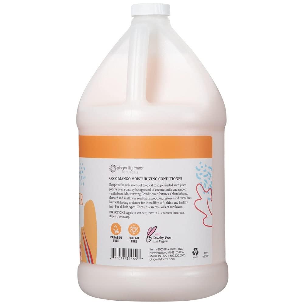image:imageGinger Lily Farms Botanicals Moisturizing Conditioner for Dry Hair Island Tranquility 100 Vegan amp CrueltyFree Green Tea Lemongrass Scent 1 Gallon Refill Pack of 4Coco Mango
