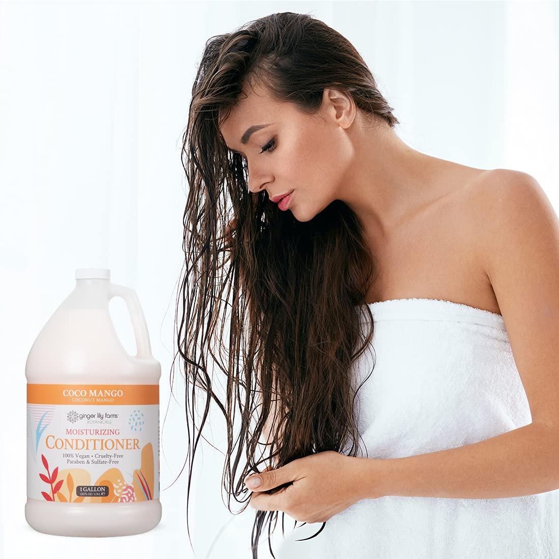 image:imageGinger Lily Farms Botanicals Moisturizing Conditioner for Dry Hair Island Tranquility 100 Vegan amp CrueltyFree Green Tea Lemongrass Scent 1 Gallon Refill Pack of 4Coco Mango