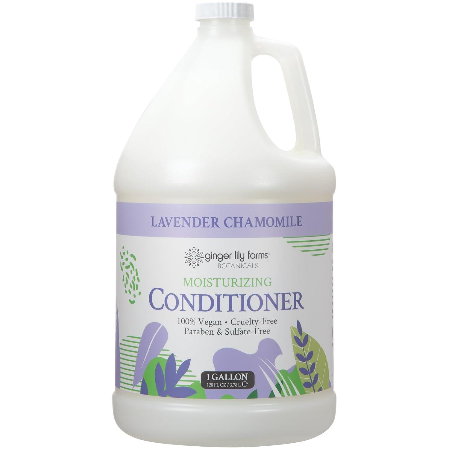 image:imageGinger Lily Farms Botanicals Moisturizing Conditioner for Dry Hair Island Tranquility 100 Vegan amp CrueltyFree Green Tea Lemongrass Scent 1 Gallon Refill Pack of 4Lavender Chamomile