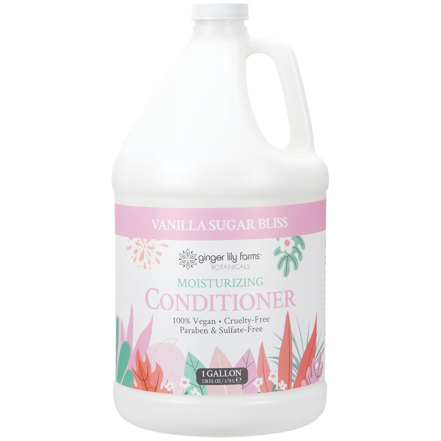 image:imageGinger Lily Farms Botanicals Moisturizing Conditioner for Dry Hair Island Tranquility 100 Vegan amp CrueltyFree Green Tea Lemongrass Scent 1 Gallon Refill Pack of 4Vanilla Sugar Bliss