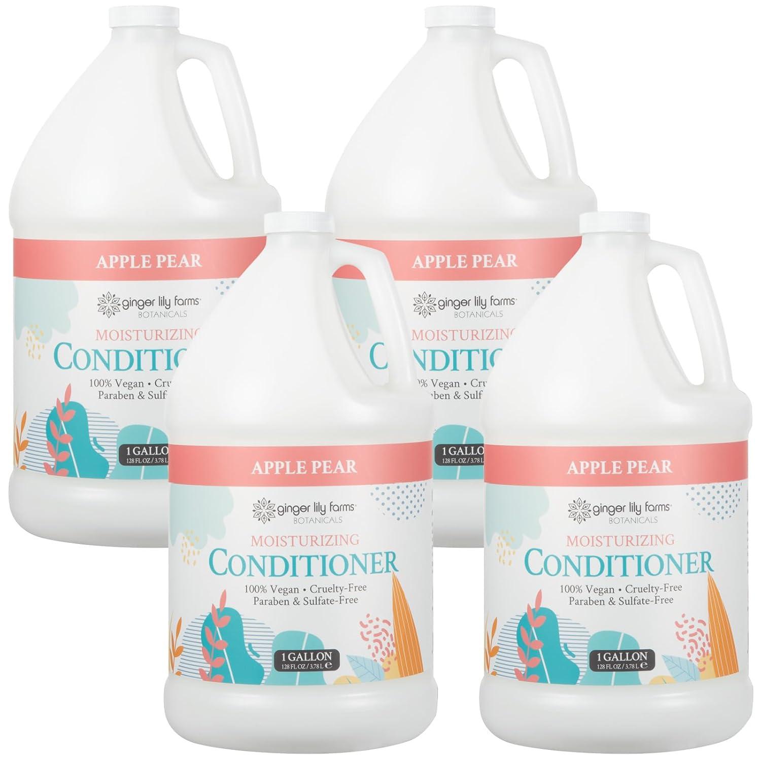 image:imageGinger Lily Farms Botanicals Moisturizing Conditioner for Dry Hair Island Tranquility 100 Vegan amp CrueltyFree Green Tea Lemongrass Scent 1 Gallon Refill Pack of 4Apple Pear